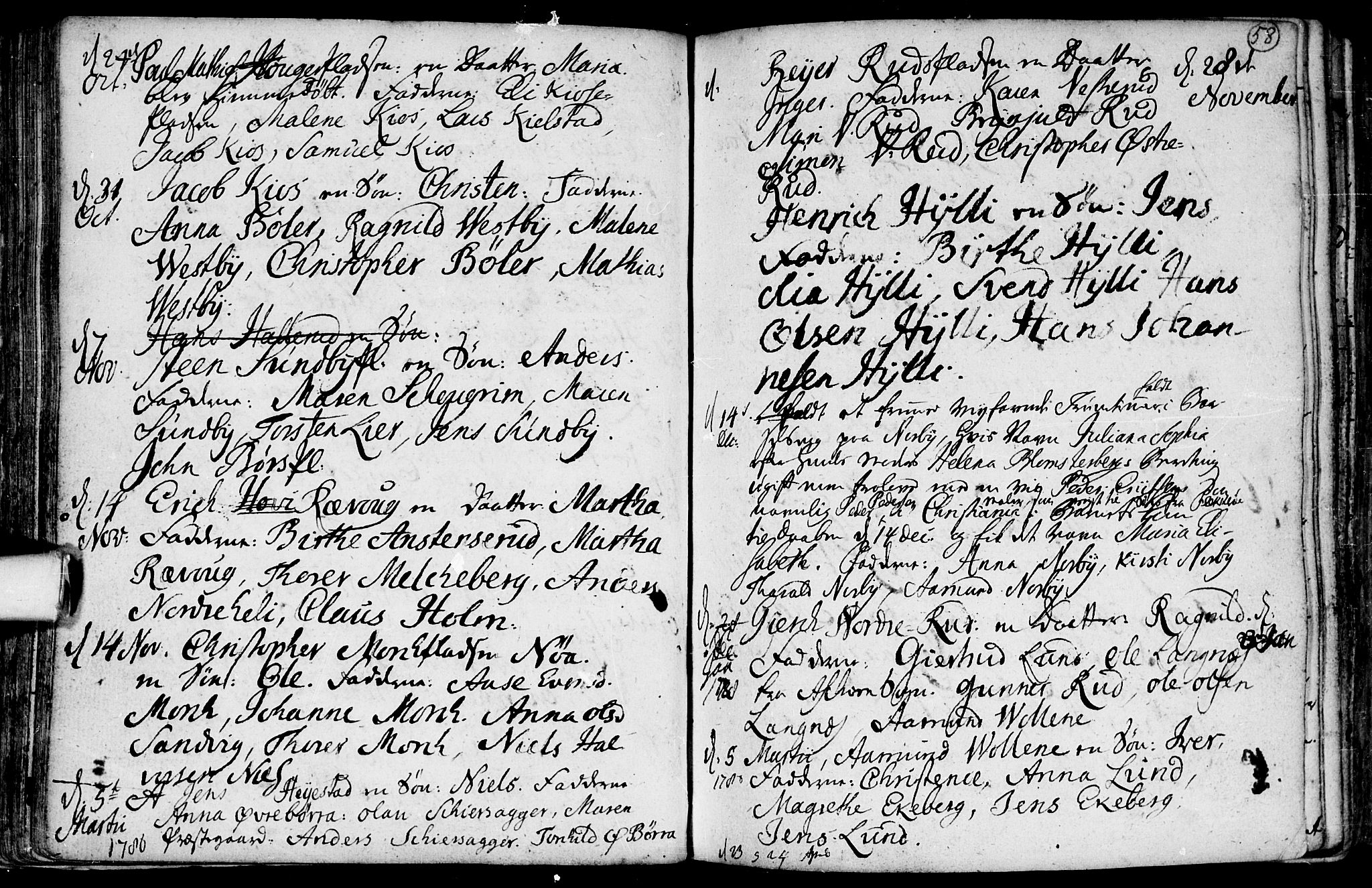 Spydeberg prestekontor Kirkebøker, AV/SAO-A-10924/F/Fa/L0002: Parish register (official) no. I 2, 1739-1780, p. 58