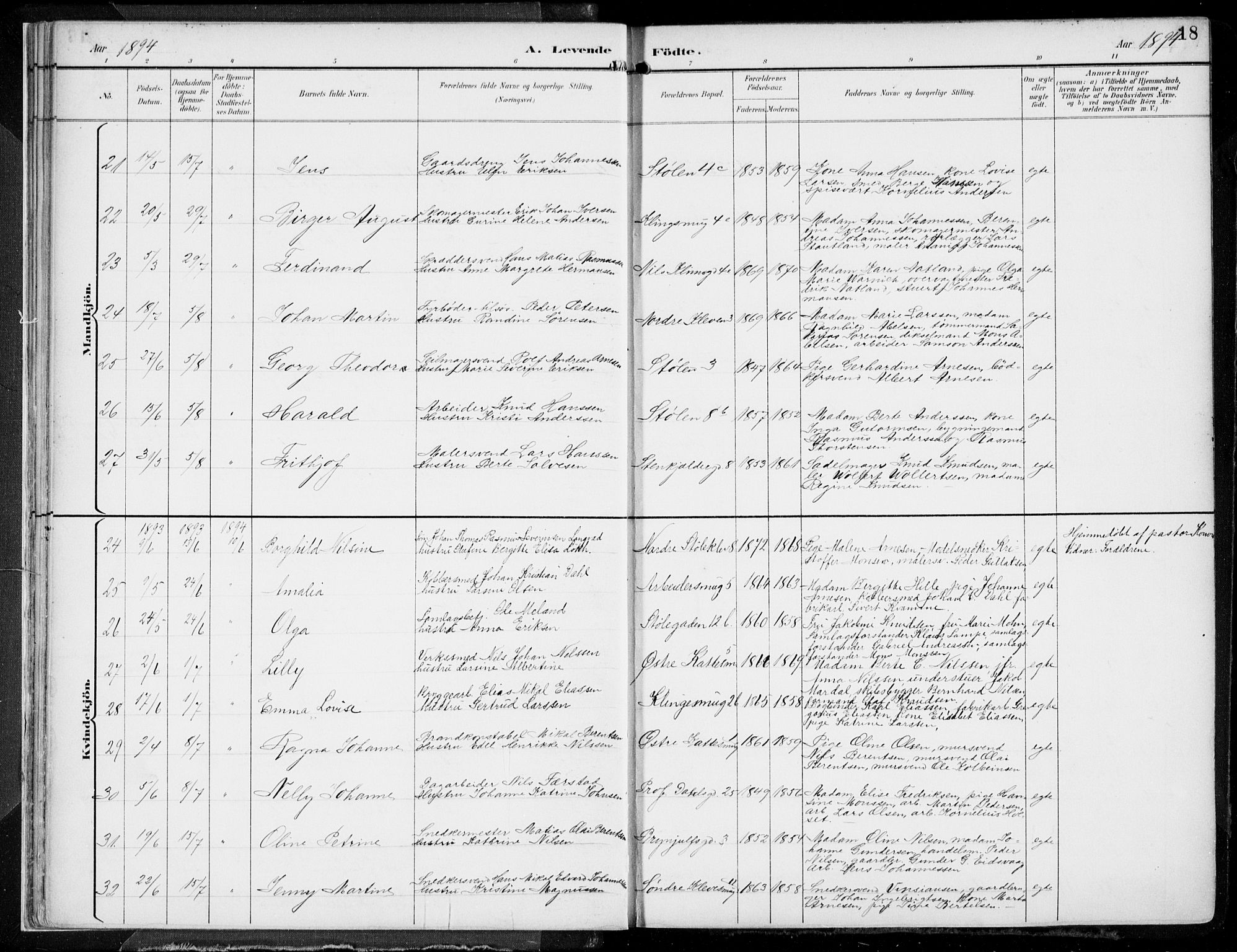 Mariakirken Sokneprestembete, AV/SAB-A-76901/H/Hab/L0005: Parish register (copy) no. A 5, 1893-1913, p. 18