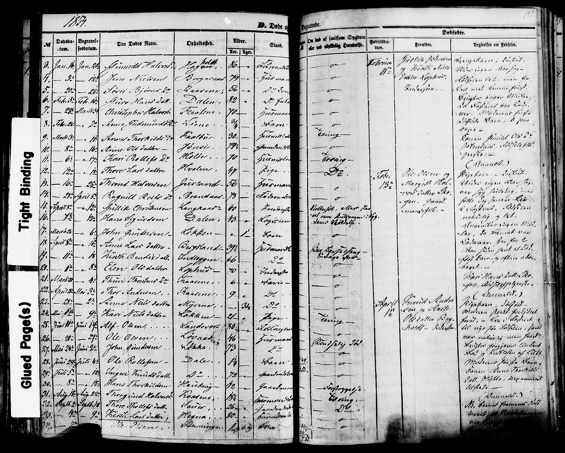 Sauherad kirkebøker, AV/SAKO-A-298/F/Fa/L0007: Parish register (official) no. I 7, 1851-1873, p. 185