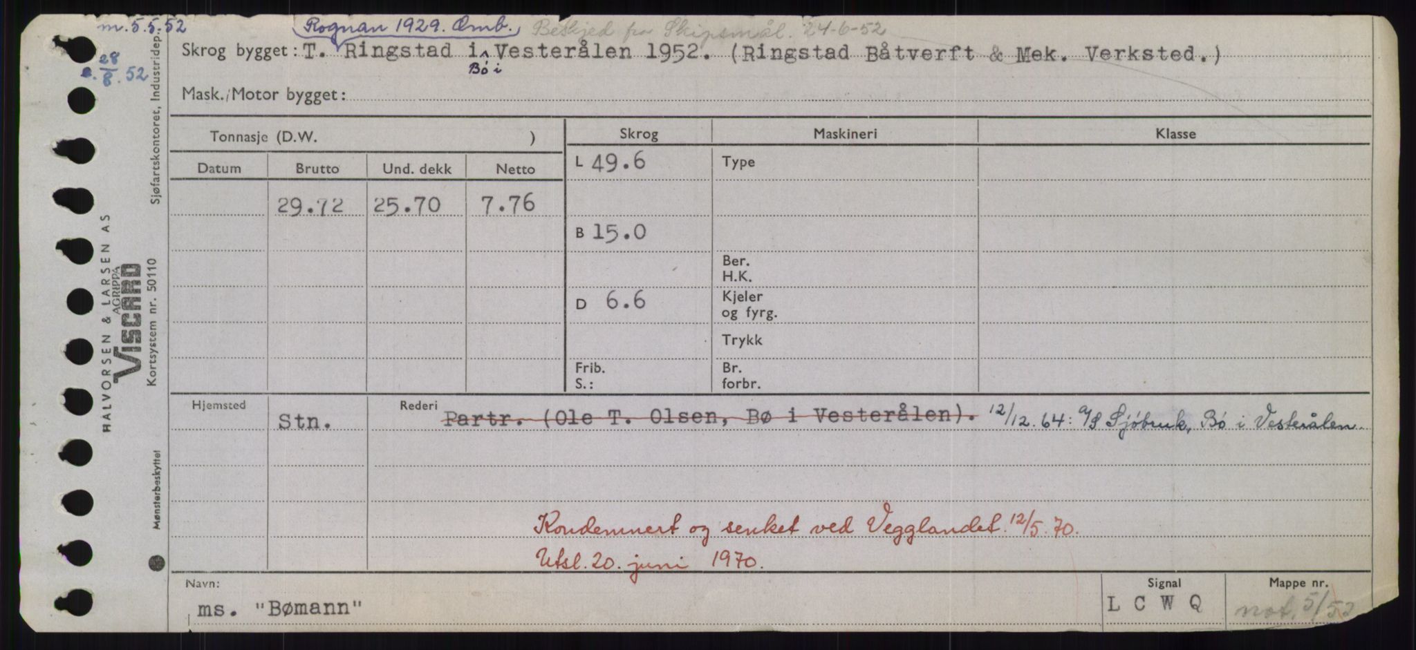 Sjøfartsdirektoratet med forløpere, Skipsmålingen, RA/S-1627/H/Hd/L0006: Fartøy, Byg-Båt, p. 813