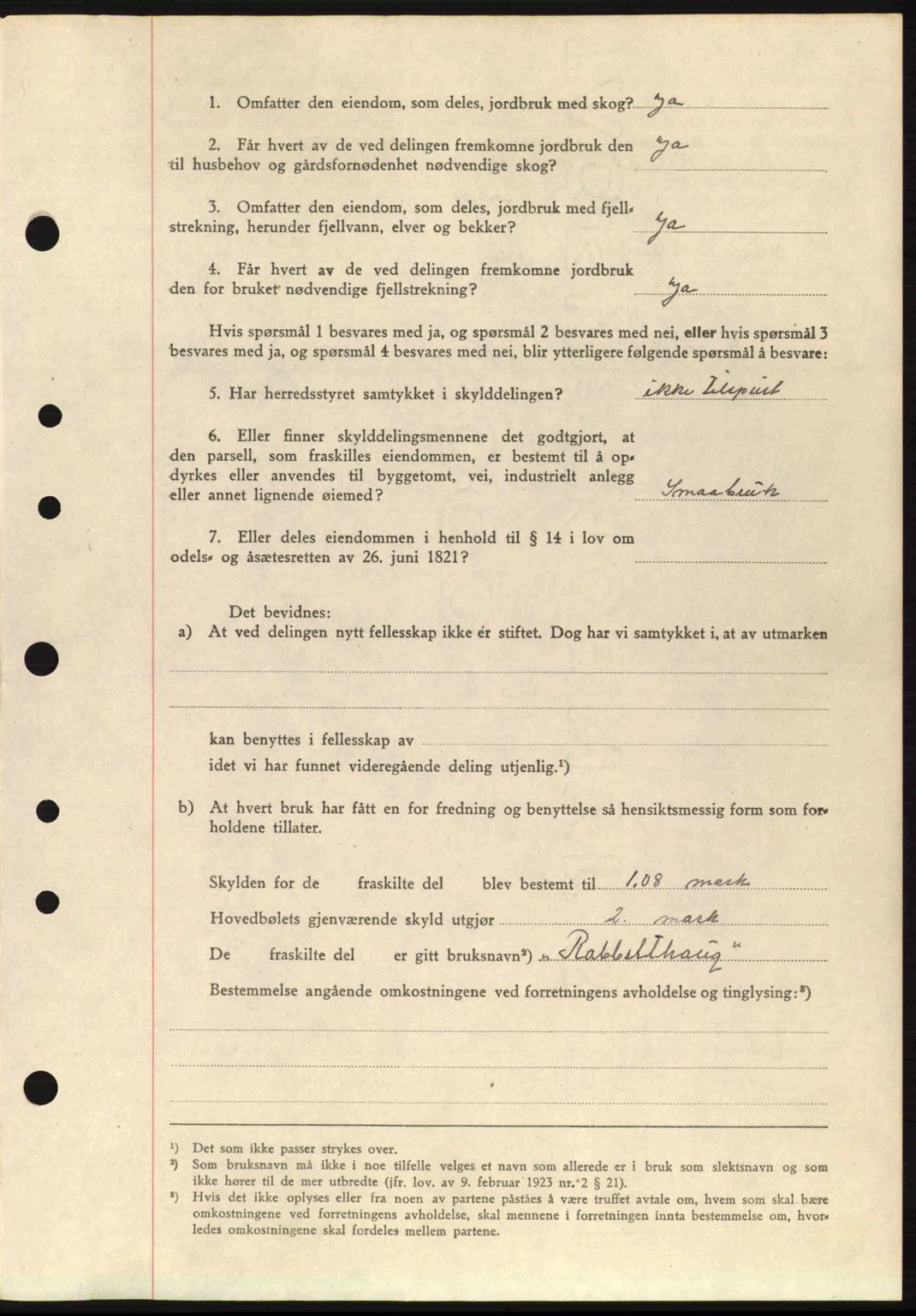 Nordre Sunnmøre sorenskriveri, AV/SAT-A-0006/1/2/2C/2Ca: Mortgage book no. A17, 1943-1944, Diary no: : 105/1944