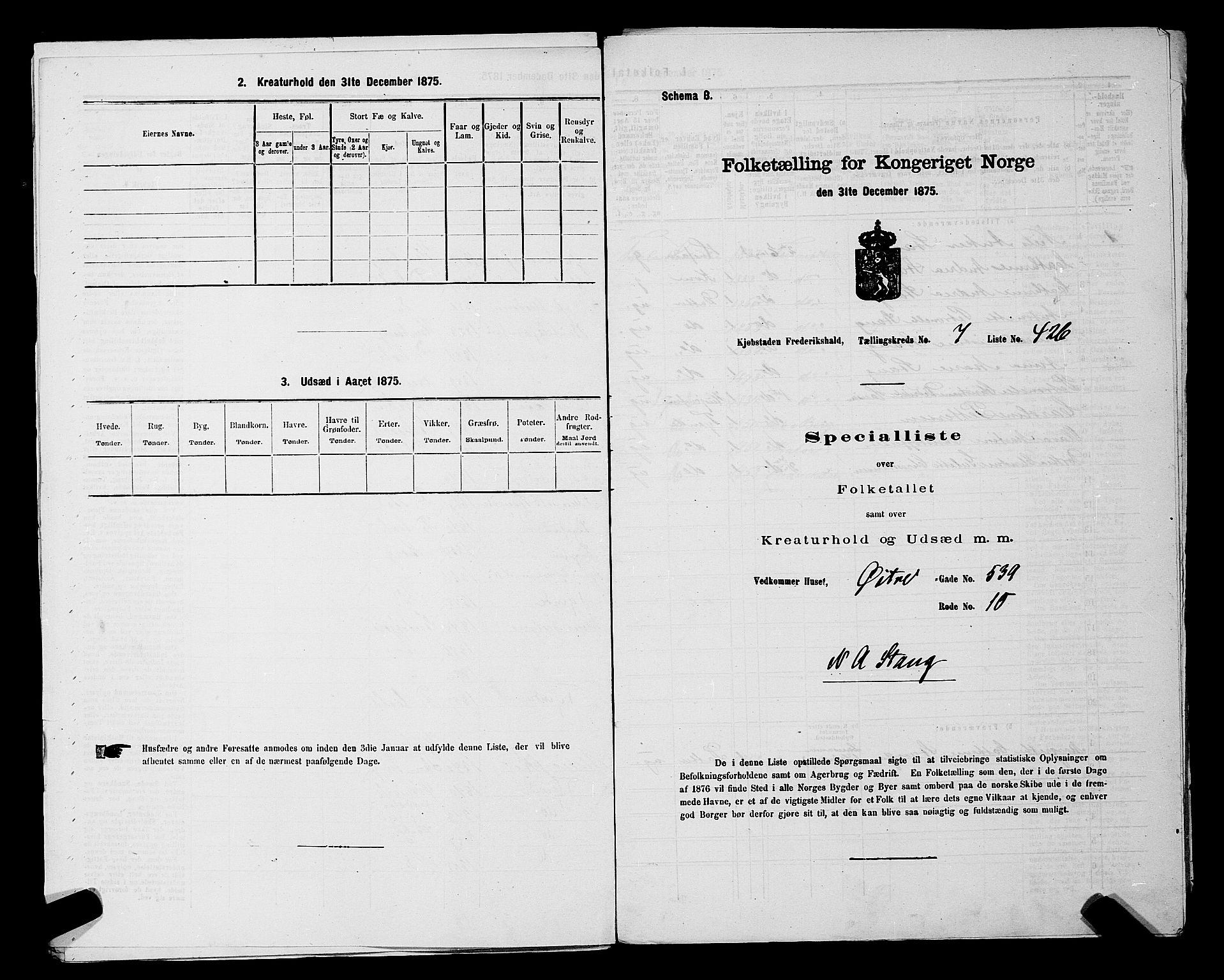 RA, 1875 census for 0101P Fredrikshald, 1875, p. 1112