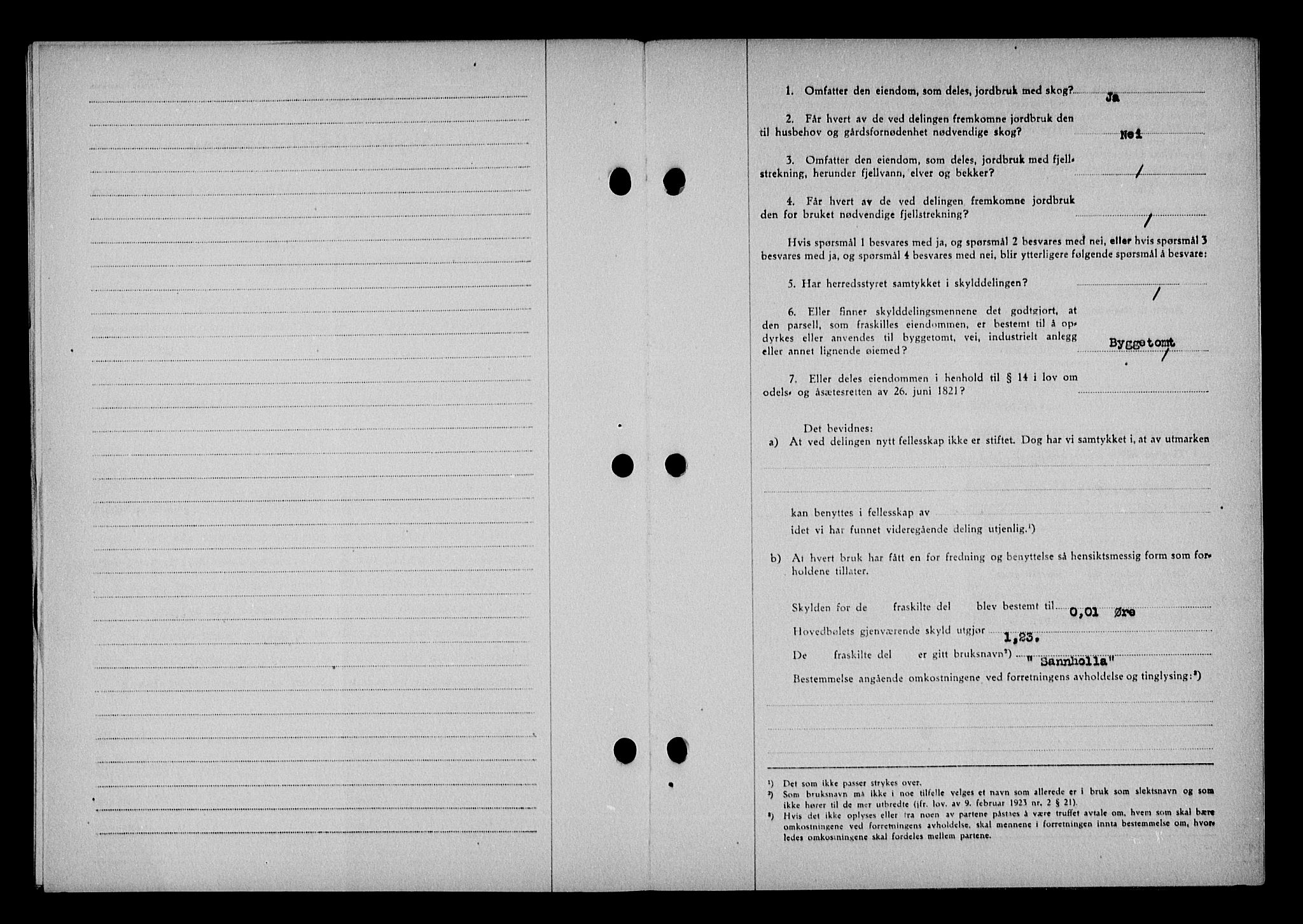 Vestre Nedenes/Sand sorenskriveri, SAK/1221-0010/G/Gb/Gba/L0053: Mortgage book no. A 6, 1944-1945, Diary no: : 71/1944