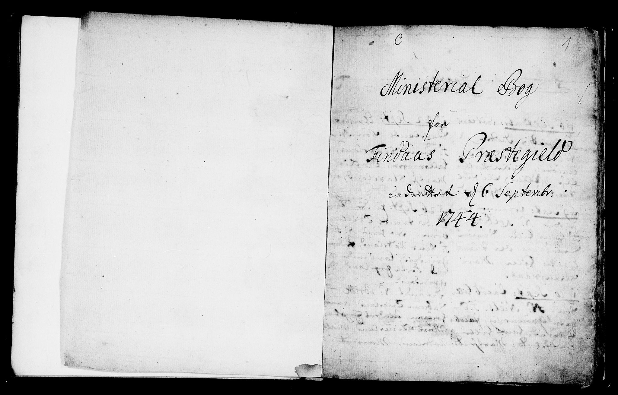 Finnås sokneprestembete, AV/SAB-A-99925/H/Ha/Haa/Haaa/L0002: Parish register (official) no. A 2, 1744-1764, p. 1