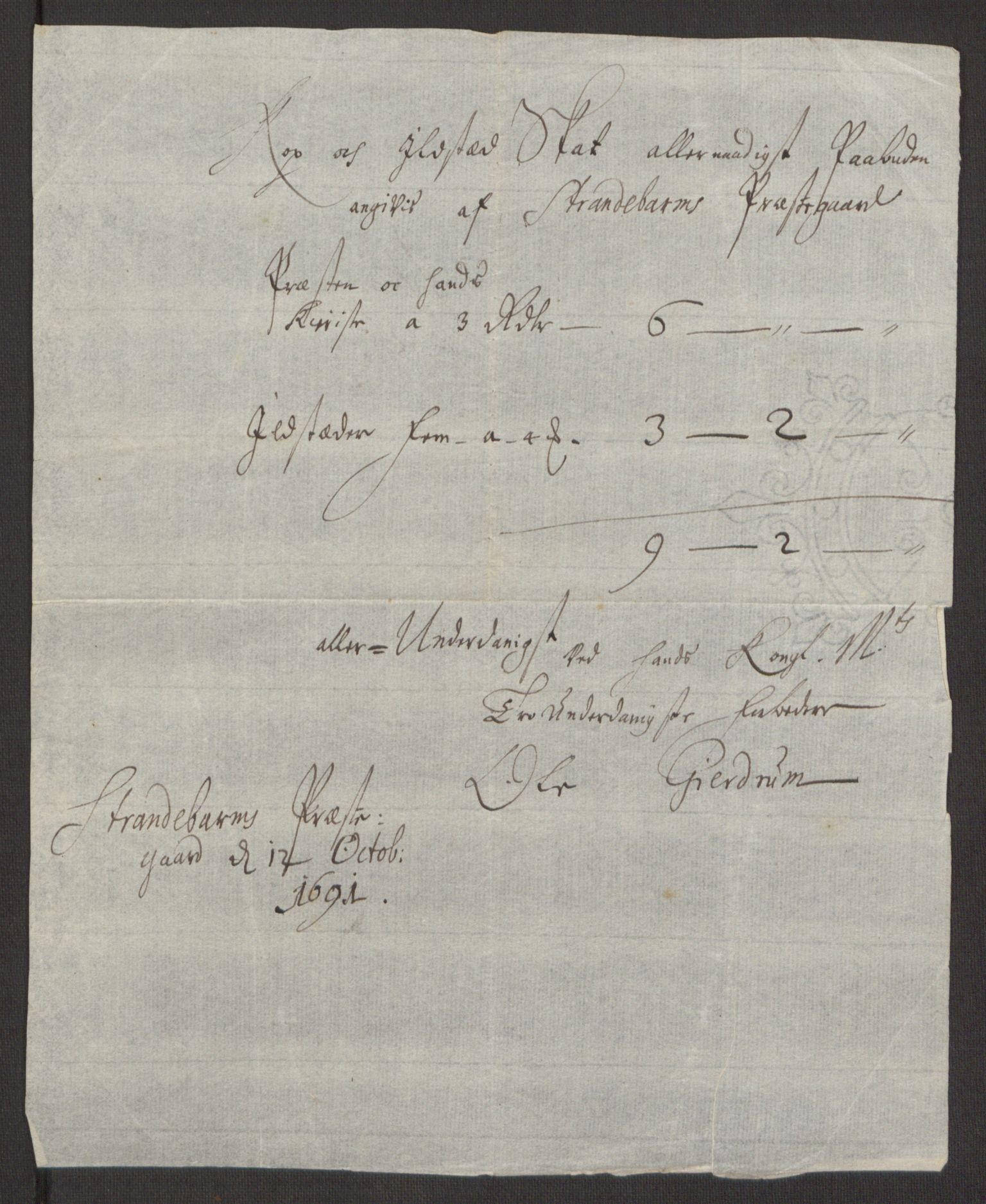 Rentekammeret inntil 1814, Reviderte regnskaper, Fogderegnskap, AV/RA-EA-4092/R48/L2973: Fogderegnskap Sunnhordland og Hardanger, 1691-1692, p. 121