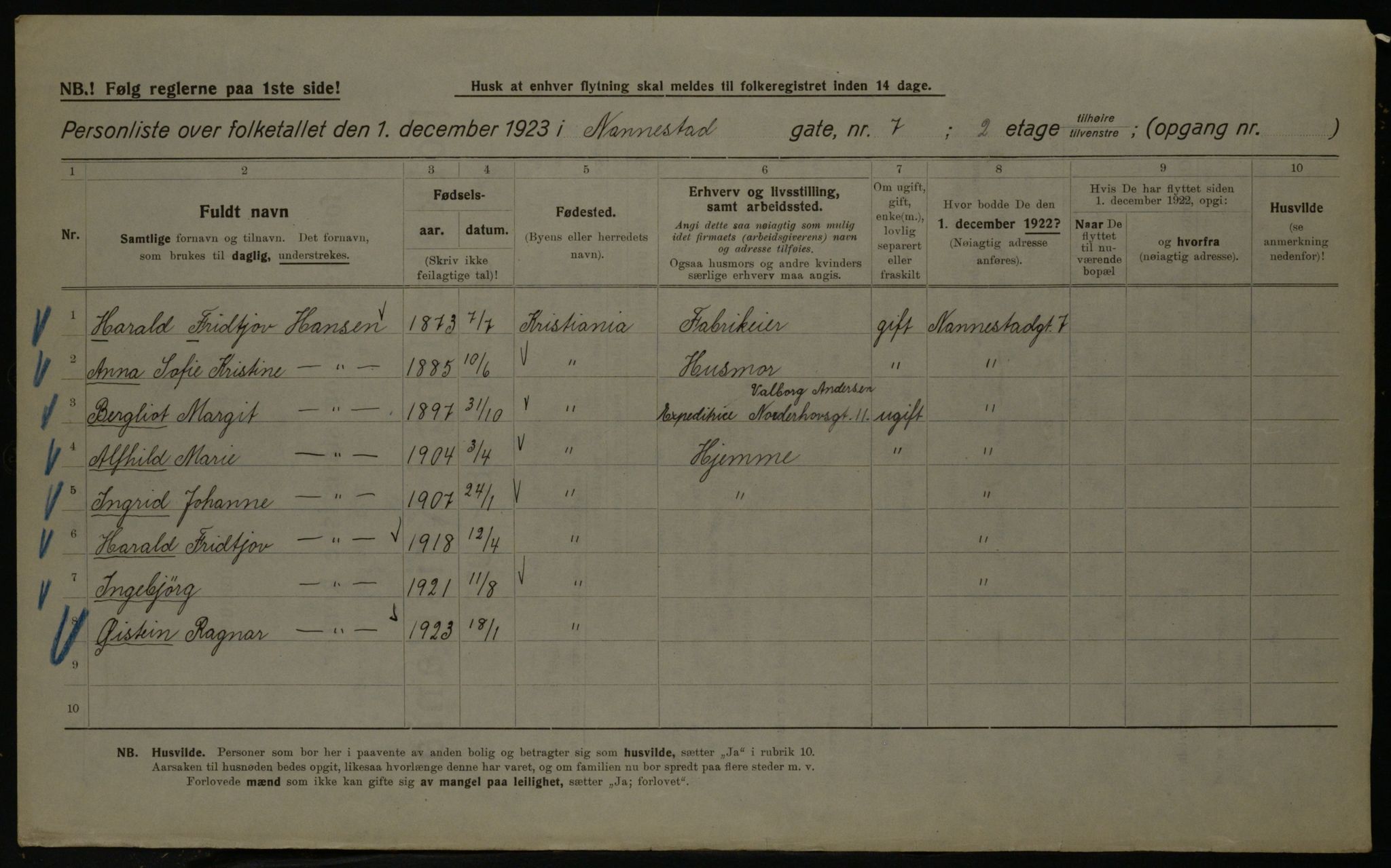 OBA, Municipal Census 1923 for Kristiania, 1923, p. 76133