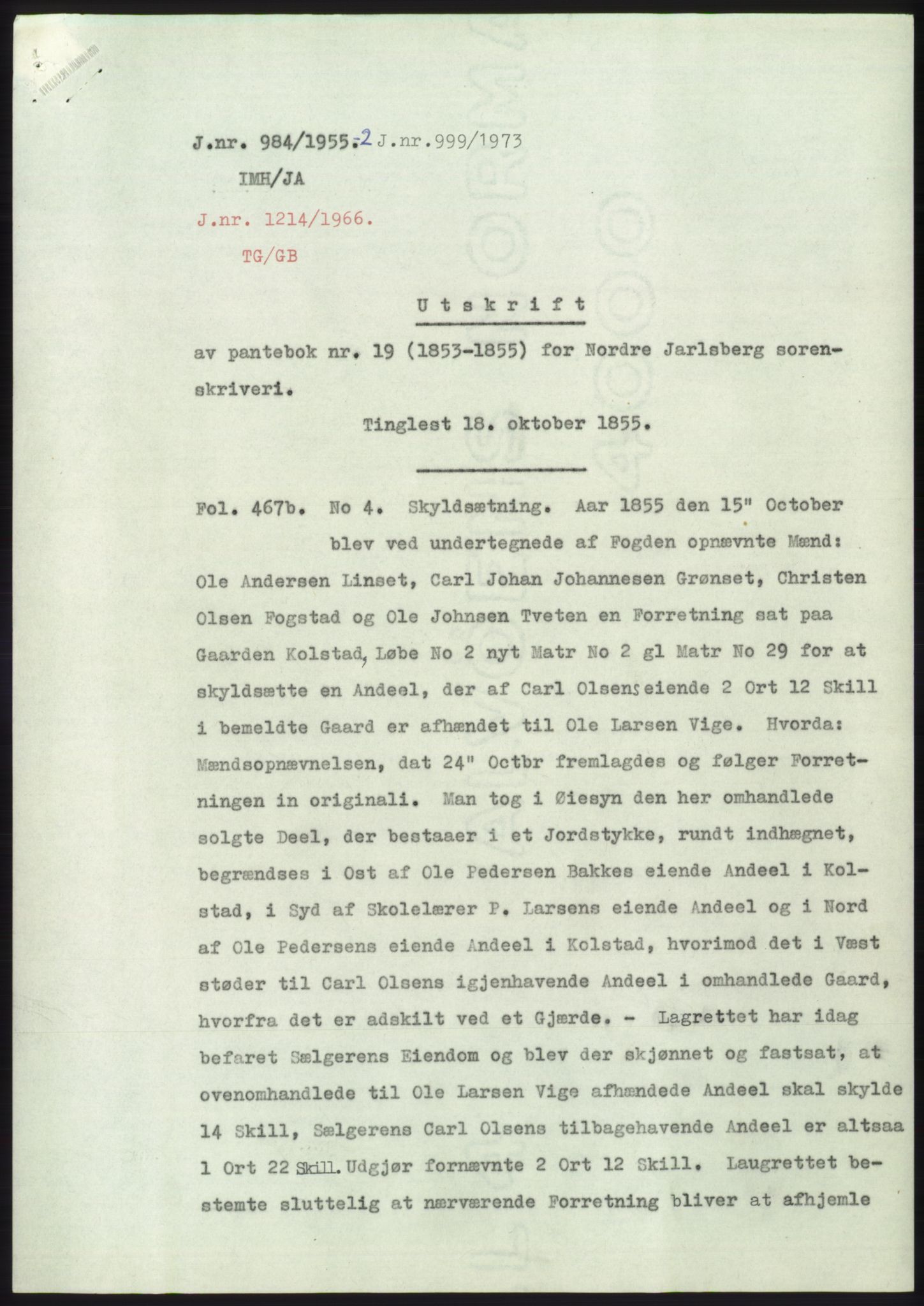 Statsarkivet i Kongsberg, SAKO/A-0001, 1955, p. 235