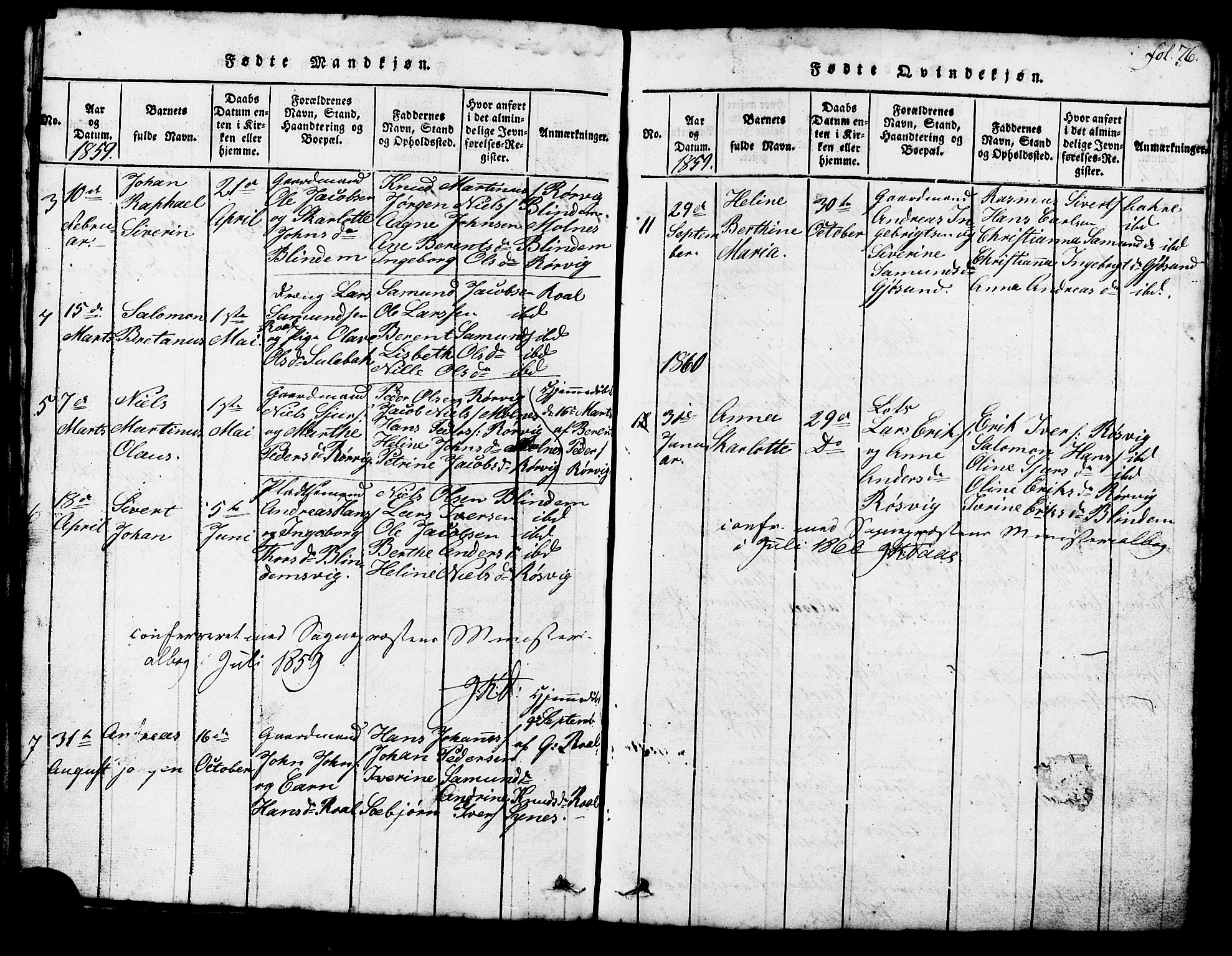 Ministerialprotokoller, klokkerbøker og fødselsregistre - Møre og Romsdal, AV/SAT-A-1454/537/L0520: Parish register (copy) no. 537C01, 1819-1868, p. 76