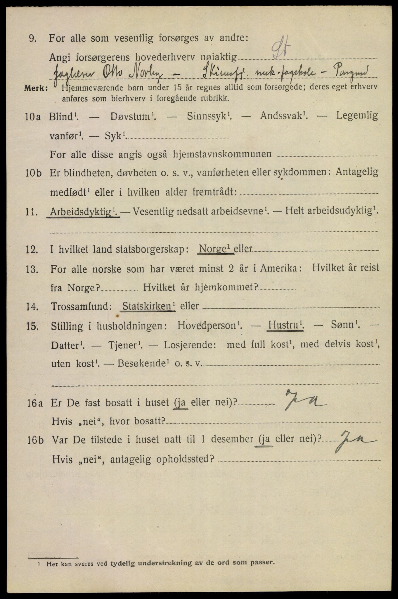 SAKO, 1920 census for Porsgrunn, 1920, p. 9452