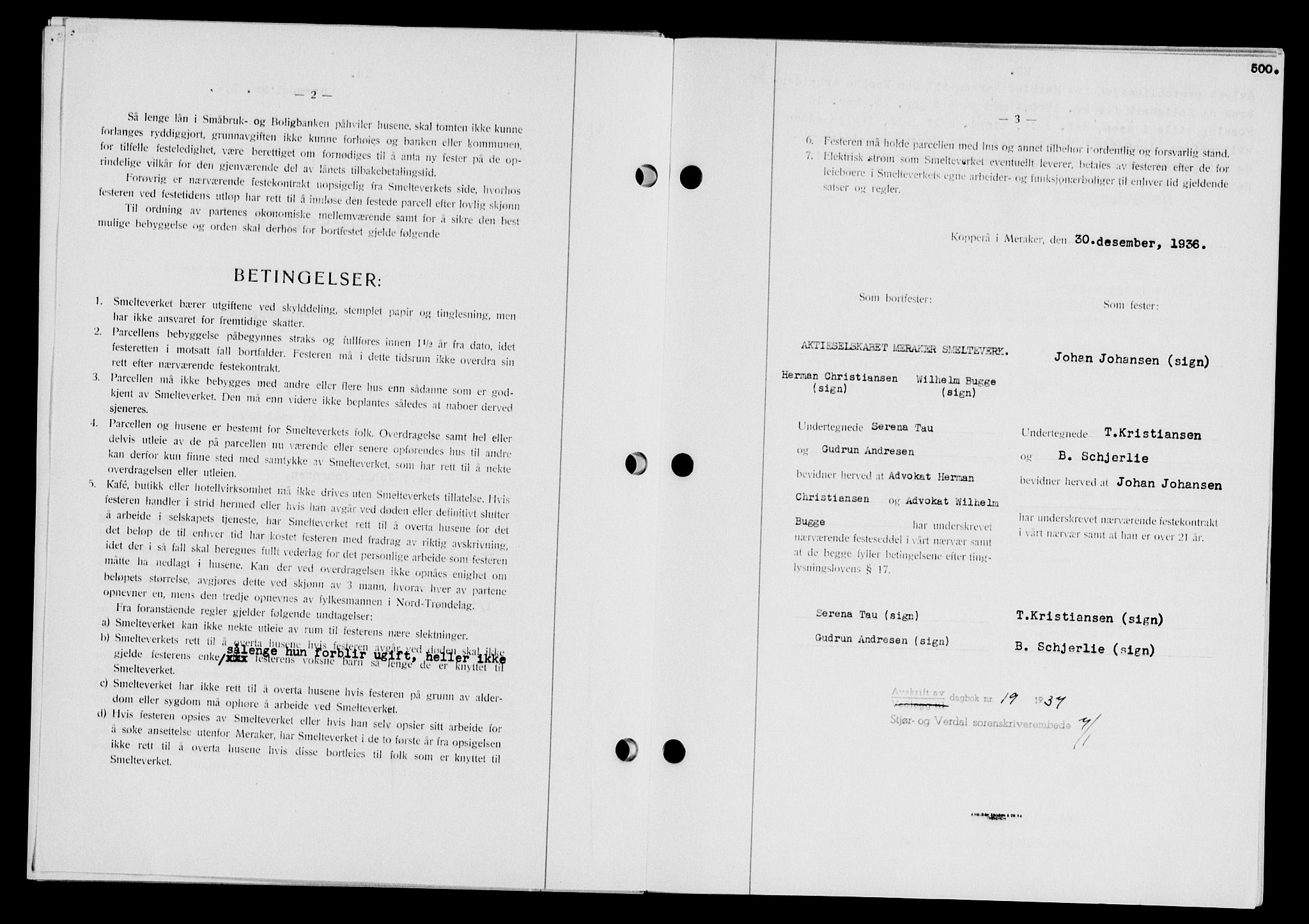 Stjør- og Verdal sorenskriveri, SAT/A-4167/1/2/2C/L0078: Mortgage book no. 46, 1936-1937, Diary no: : 19/1937