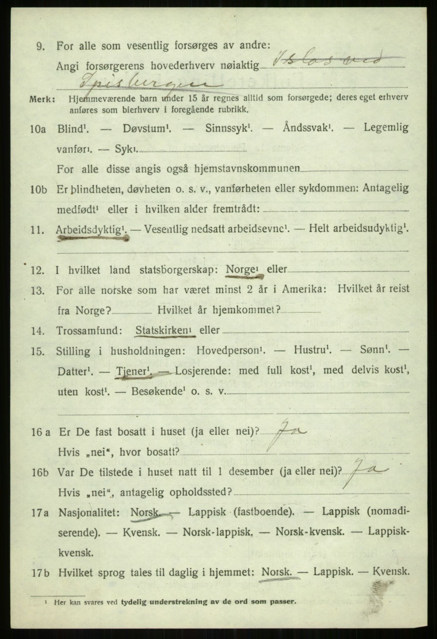 SATØ, 1920 census for Tromsøysund, 1920, p. 7551