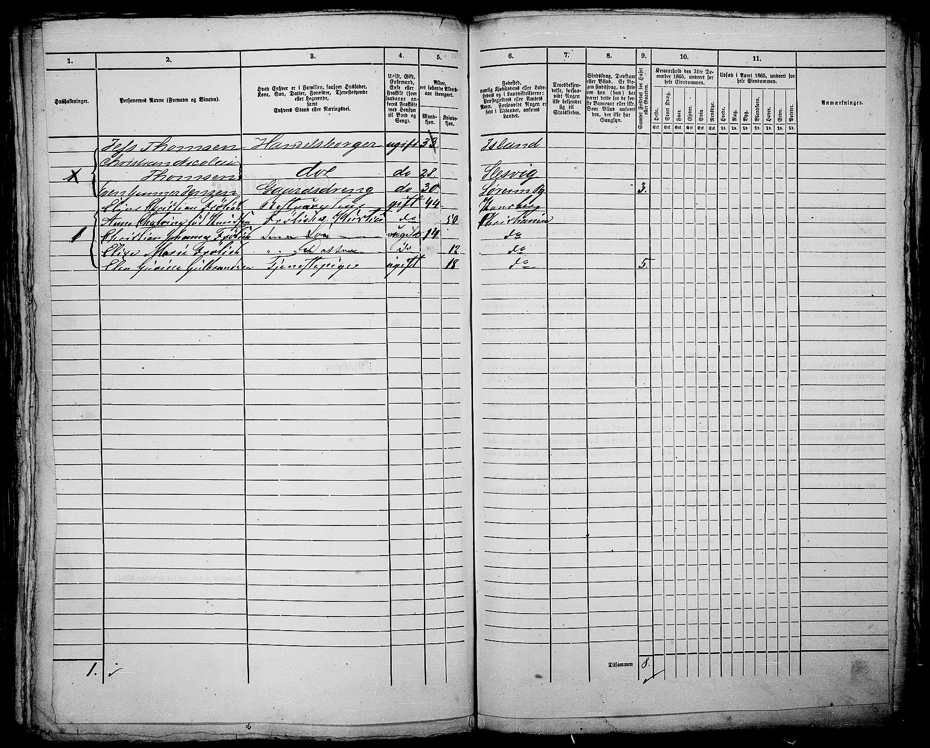 RA, 1865 census for Kristiania, 1865, p. 498