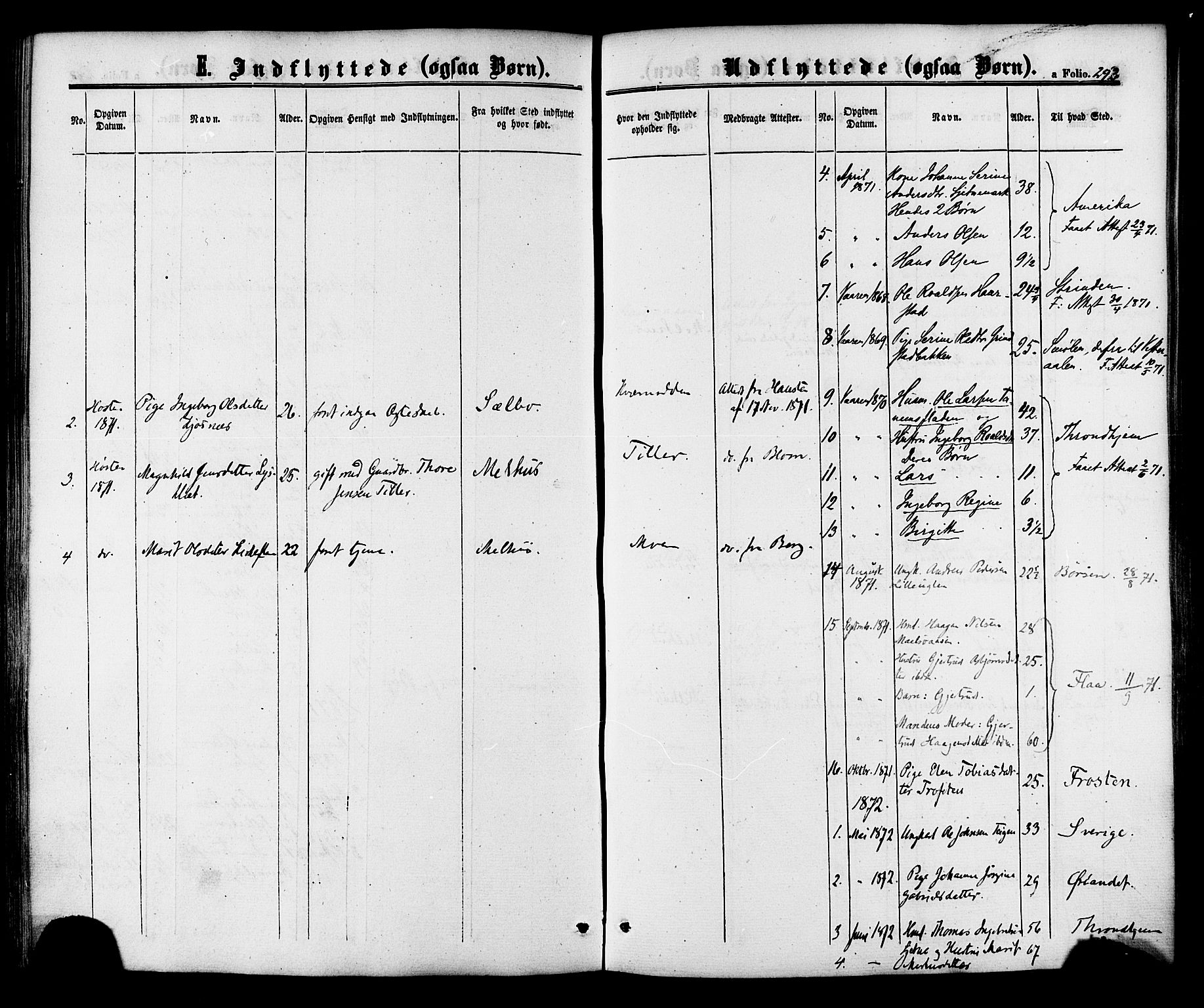 Ministerialprotokoller, klokkerbøker og fødselsregistre - Sør-Trøndelag, SAT/A-1456/618/L0442: Parish register (official) no. 618A06 /1, 1863-1879, p. 293