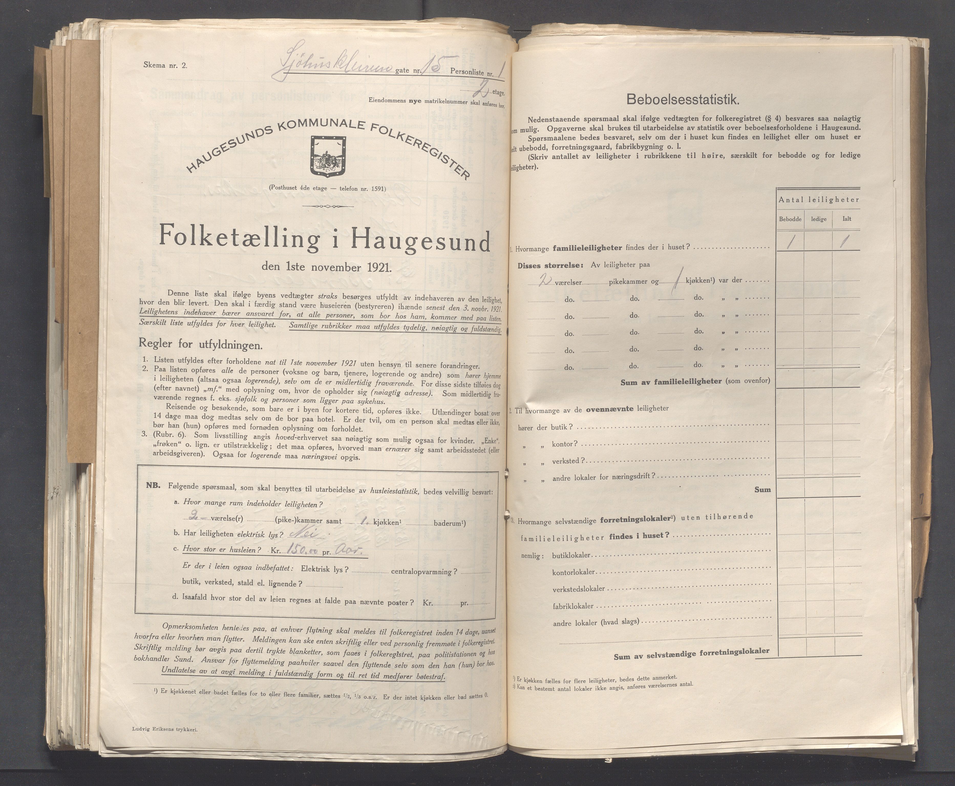 IKAR, Local census 1.11.1921 for Haugesund, 1921, p. 6569