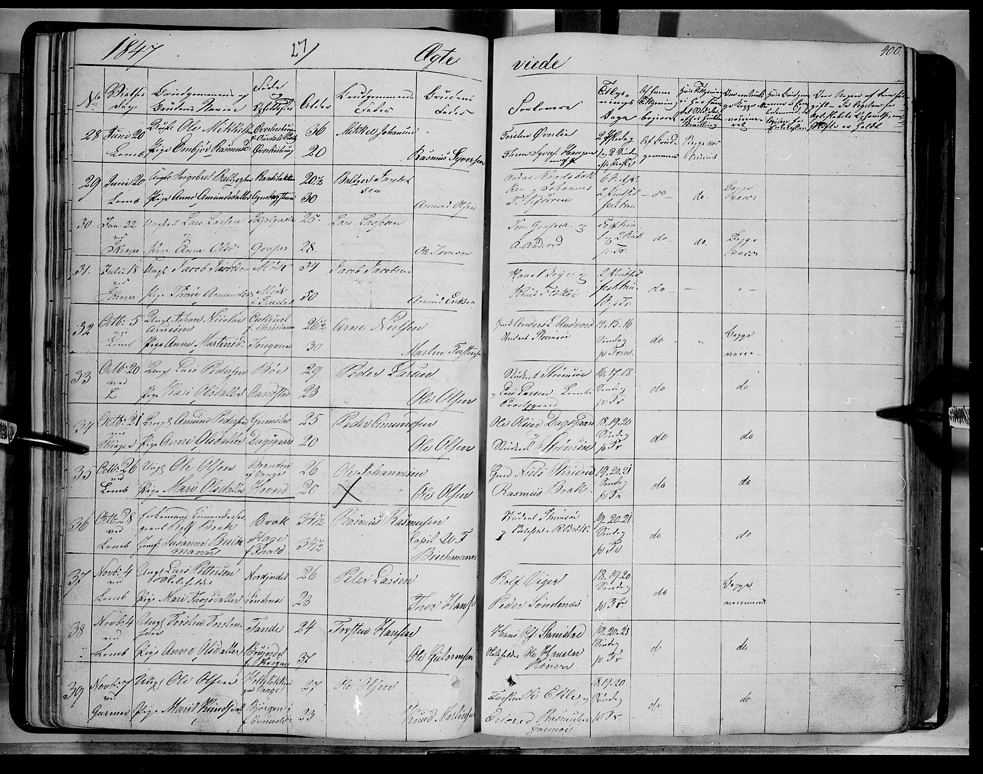 Lom prestekontor, SAH/PREST-070/K/L0006: Parish register (official) no. 6B, 1837-1863, p. 400