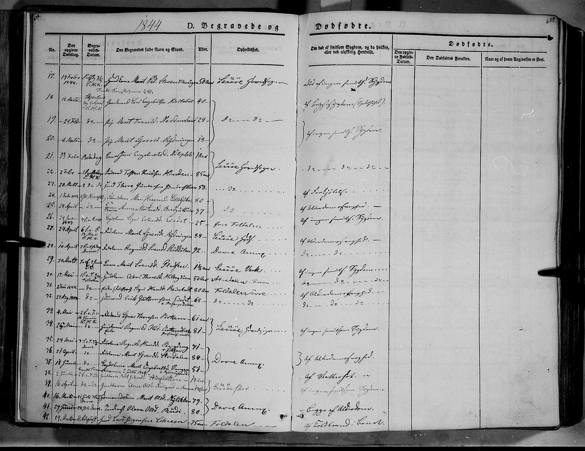 Lesja prestekontor, SAH/PREST-068/H/Ha/Haa/L0006: Parish register (official) no. 6B, 1843-1854, p. 638-639