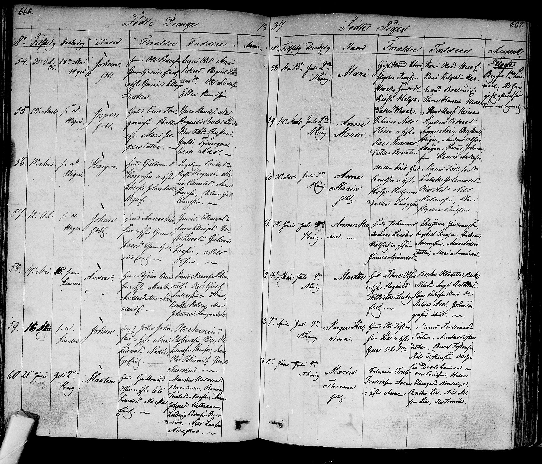 Norderhov kirkebøker, SAKO/A-237/F/Fa/L0009: Parish register (official) no. 9, 1819-1837, p. 666-667