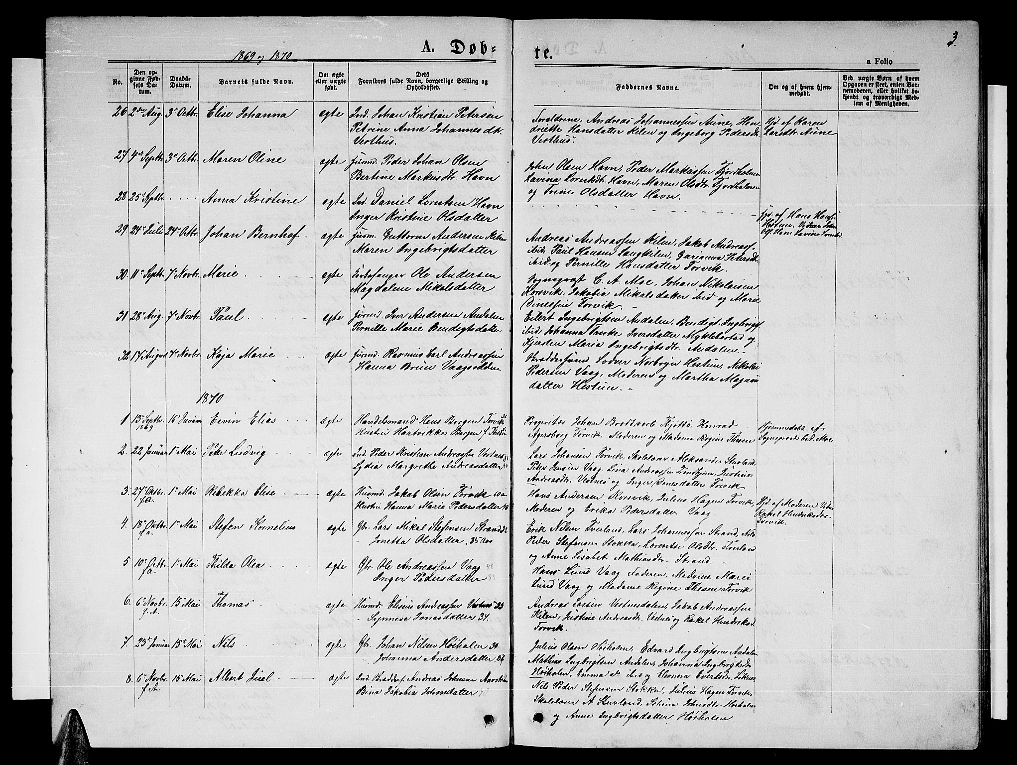 Ministerialprotokoller, klokkerbøker og fødselsregistre - Nordland, SAT/A-1459/819/L0276: Parish register (copy) no. 819C02, 1869-1887, p. 3
