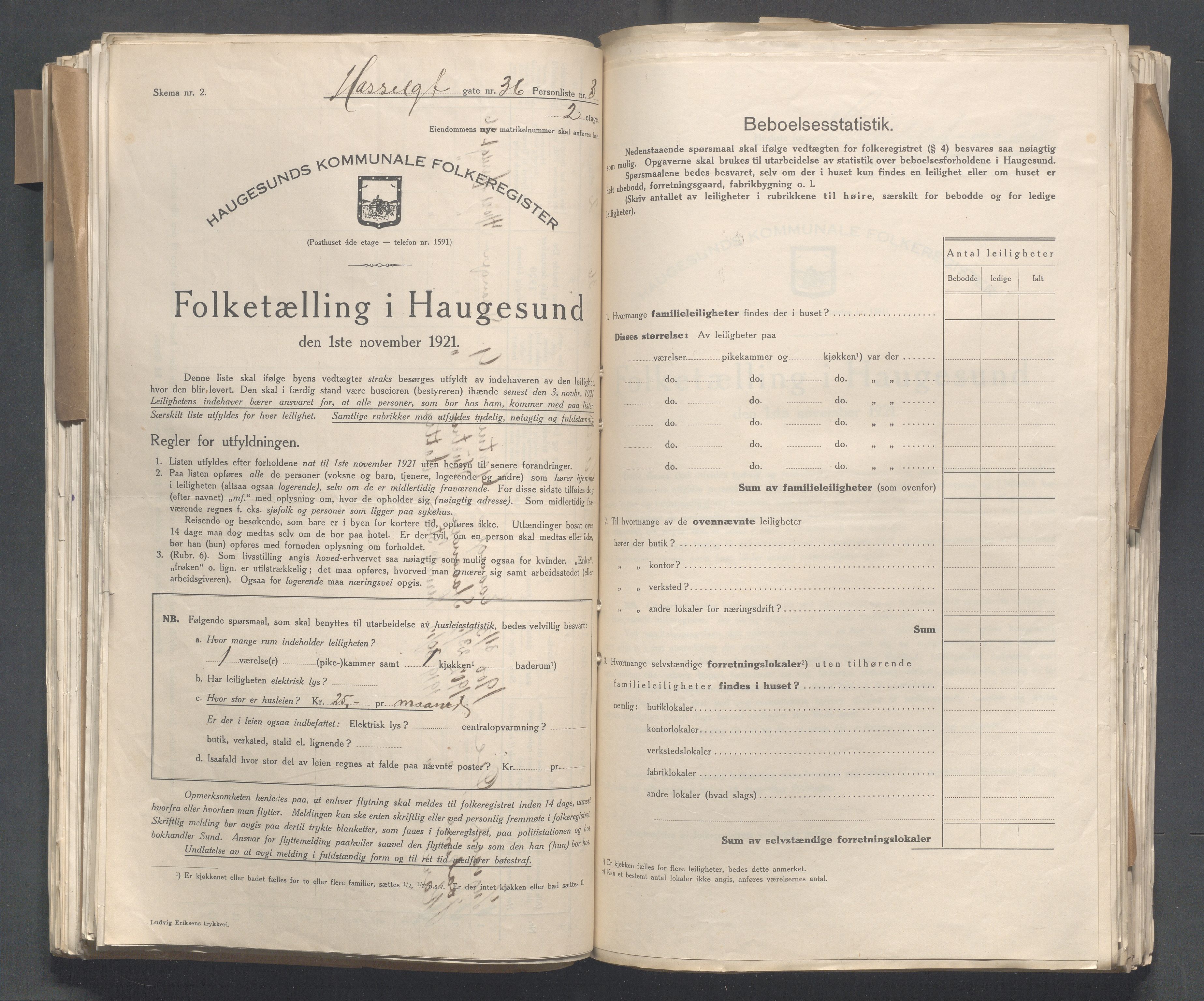 IKAR, Local census 1.11.1921 for Haugesund, 1921, p. 6058