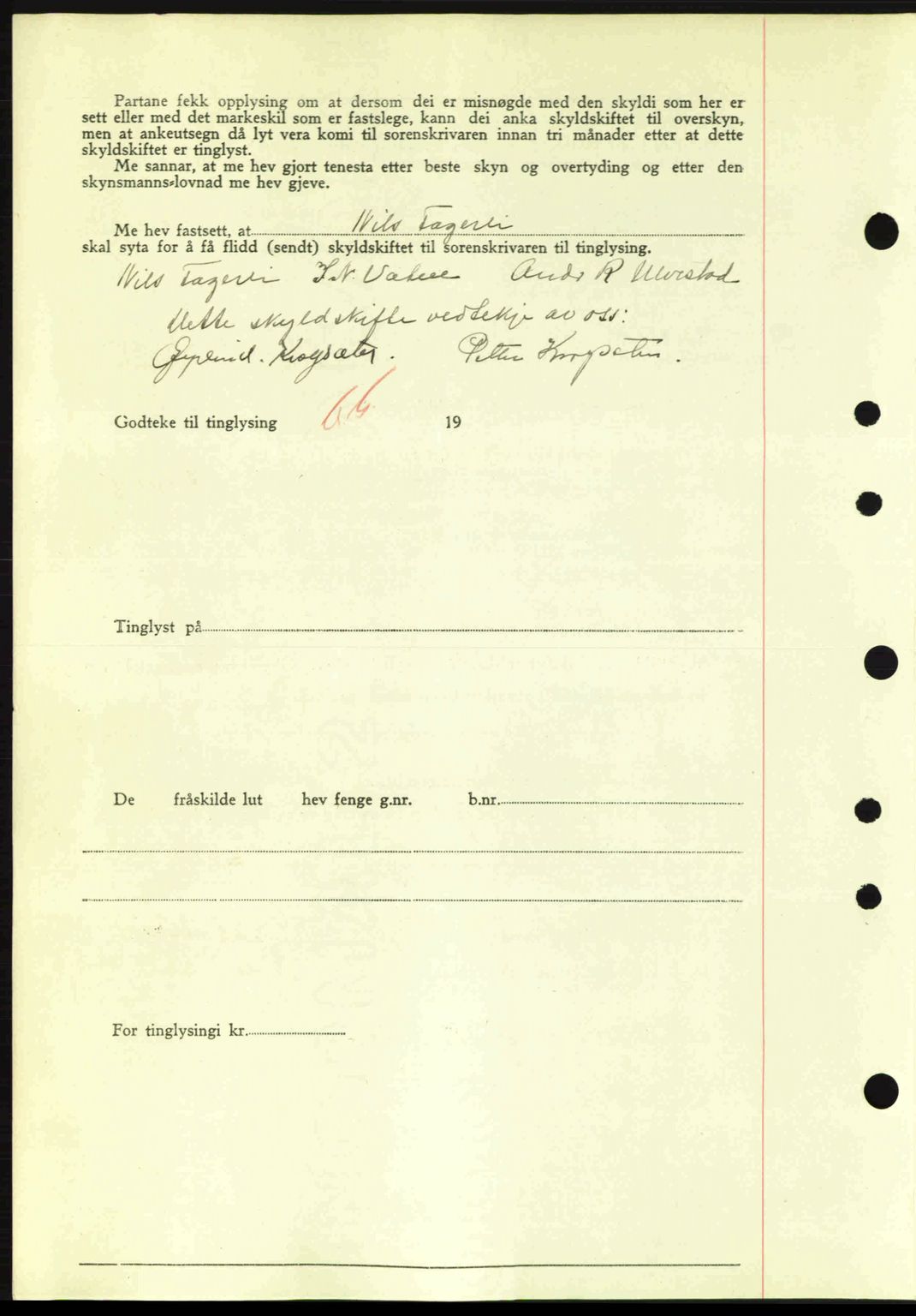 Nordre Sunnmøre sorenskriveri, AV/SAT-A-0006/1/2/2C/2Ca: Mortgage book no. A11, 1941-1941, Diary no: : 860/1941