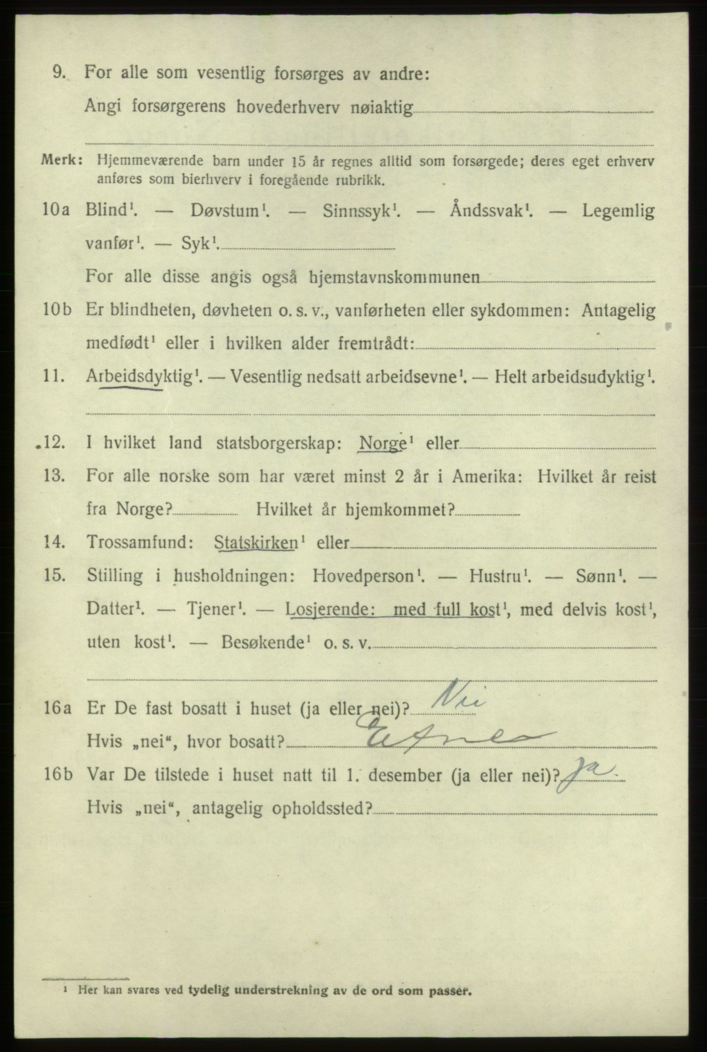 SAB, 1920 census for Fitjar, 1920, p. 5711