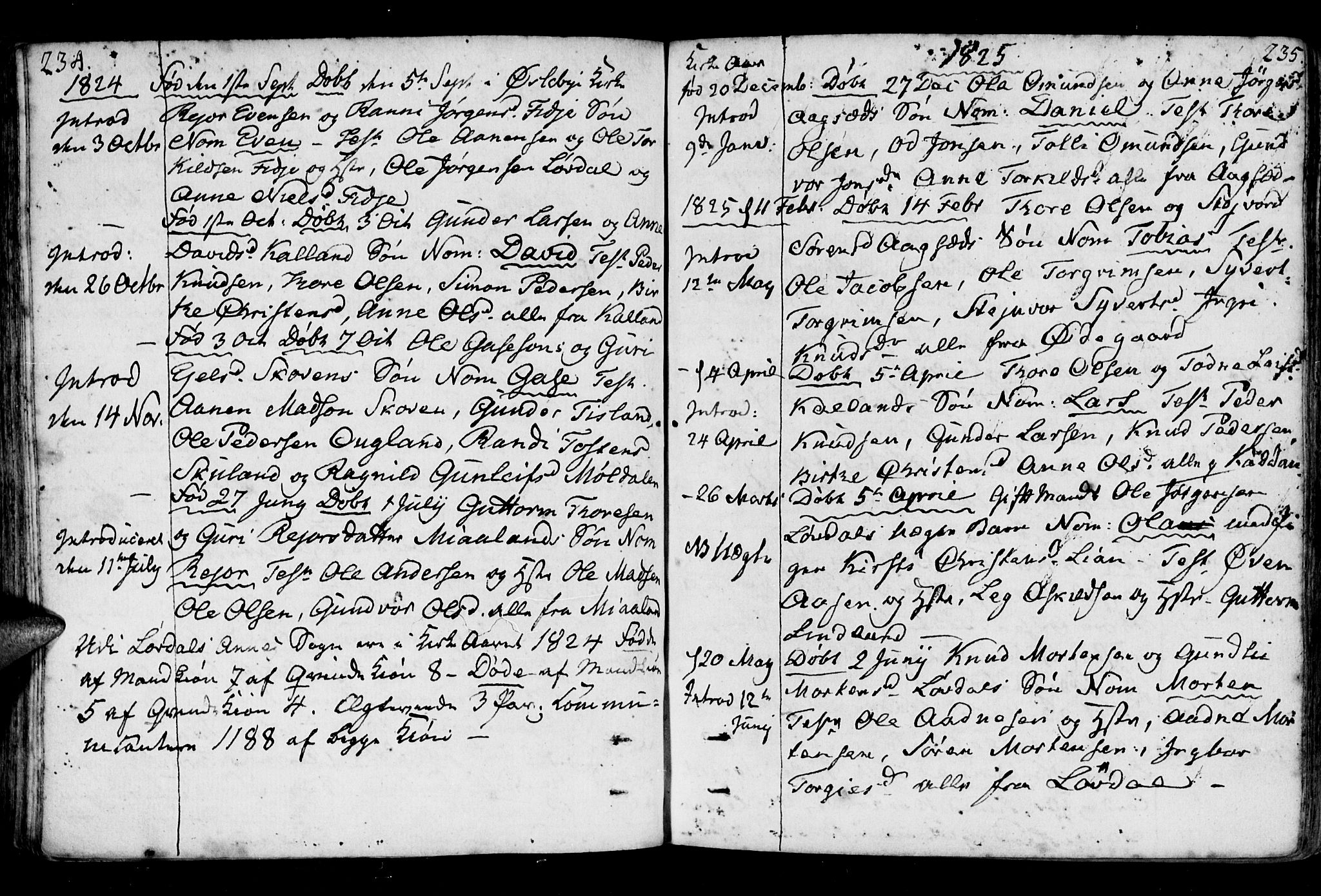 Holum sokneprestkontor, SAK/1111-0022/F/Fa/Fab/L0004: Parish register (official) no. A 4, 1774-1847, p. 234-235