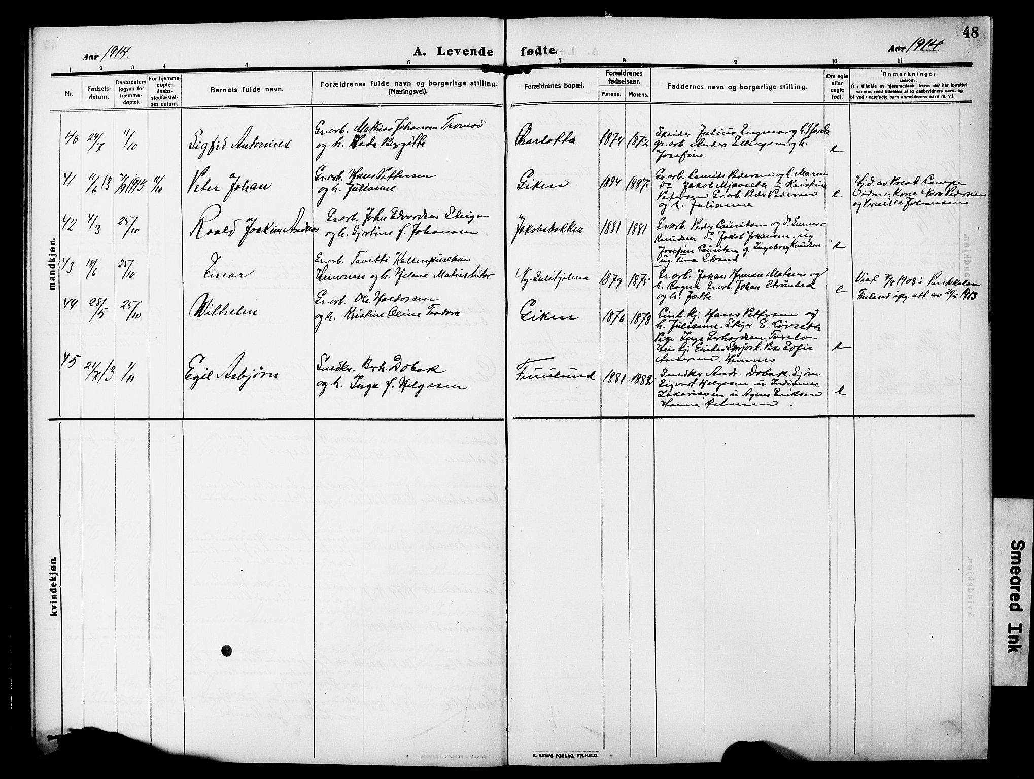 Ministerialprotokoller, klokkerbøker og fødselsregistre - Nordland, AV/SAT-A-1459/850/L0710: Parish register (official) no. 850A02, 1910-1920, p. 48