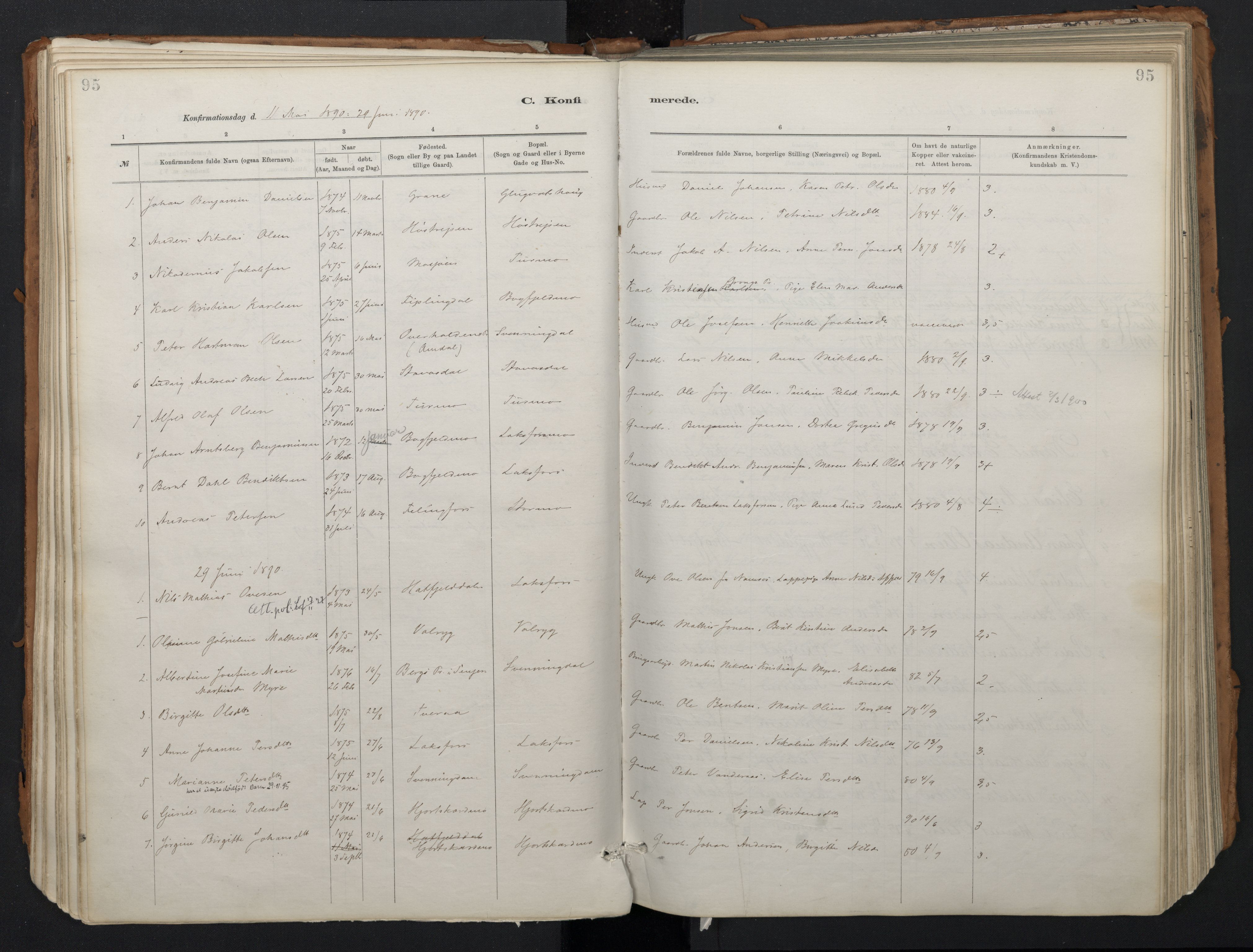 Ministerialprotokoller, klokkerbøker og fødselsregistre - Nordland, SAT/A-1459/824/L0338: Parish register (official) no. 824A01, 1880-1915, p. 95