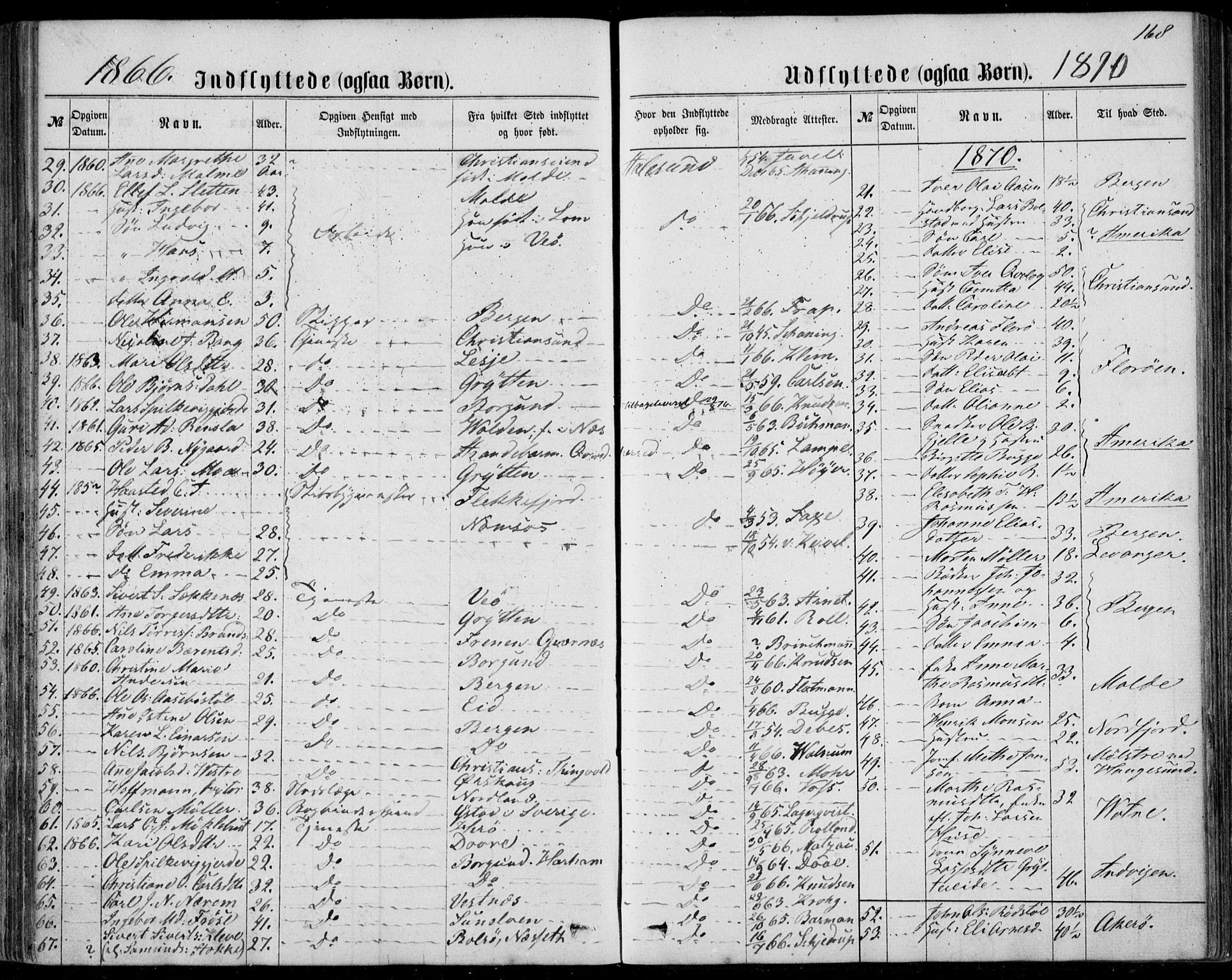 Ministerialprotokoller, klokkerbøker og fødselsregistre - Møre og Romsdal, SAT/A-1454/529/L0452: Parish register (official) no. 529A02, 1864-1871, p. 168