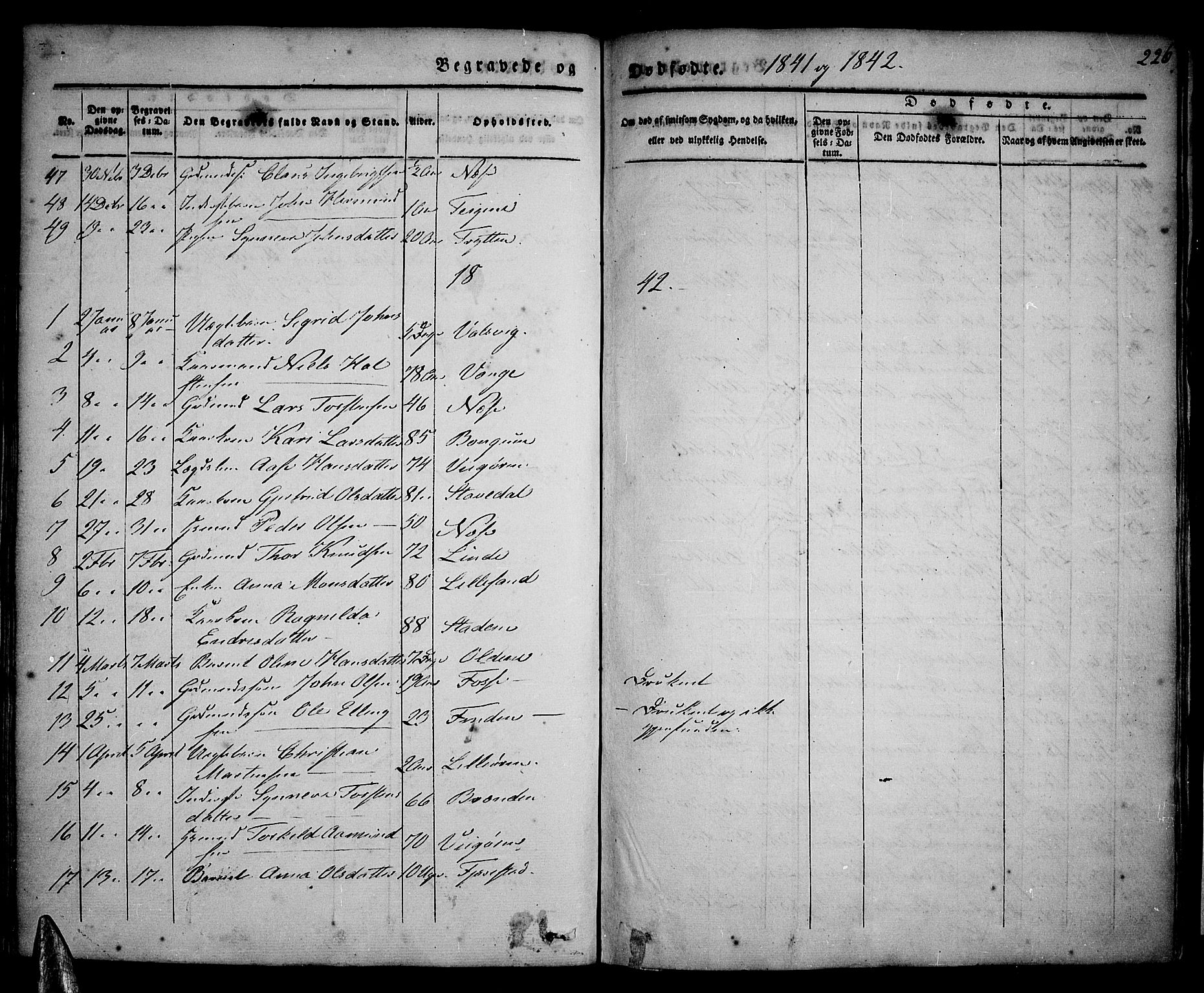 Vik sokneprestembete, AV/SAB-A-81501/H/Haa/Haaa/L0007: Parish register (official) no. A 7, 1831-1845, p. 226