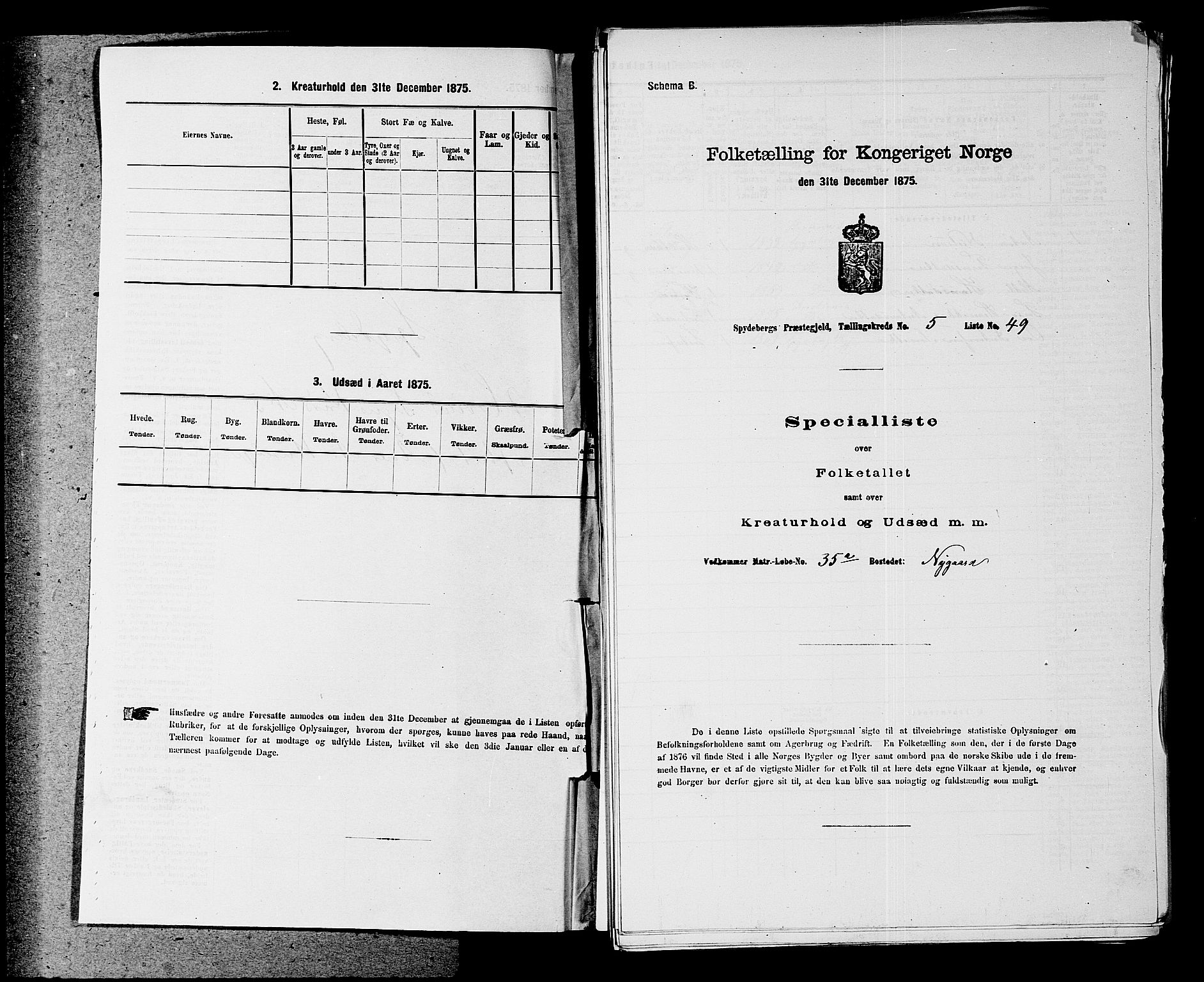 RA, 1875 census for 0123P Spydeberg, 1875, p. 560