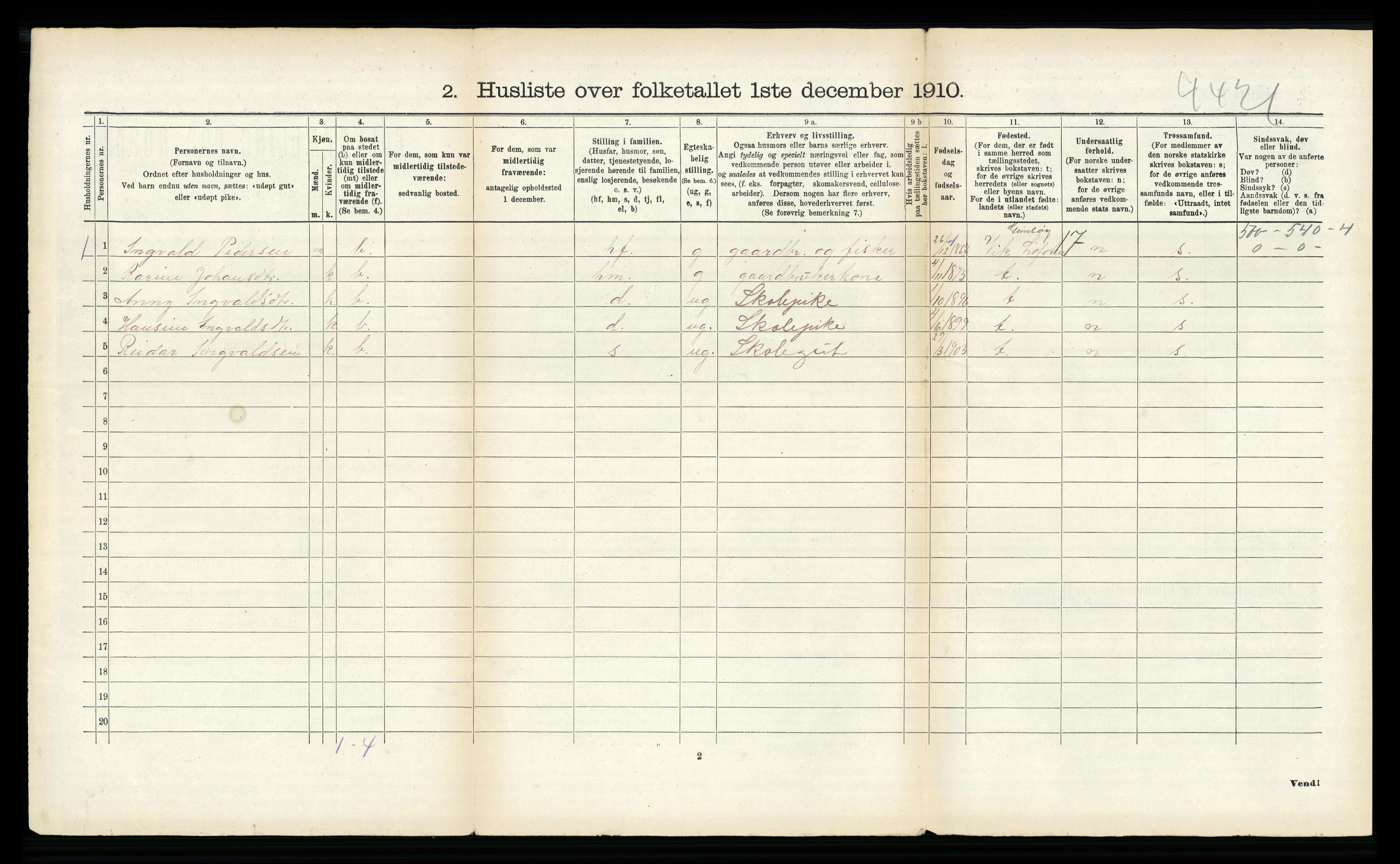 RA, 1910 census for Bø, 1910, p. 762