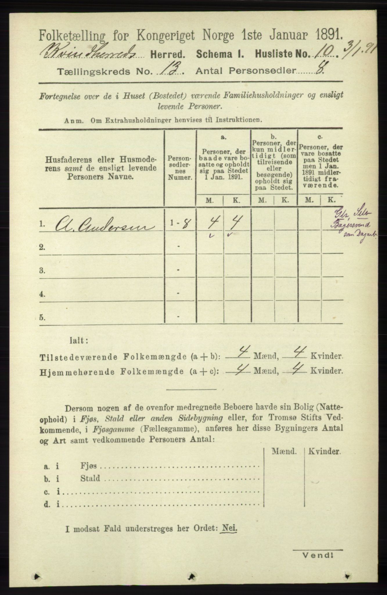 RA, 1891 census for 1224 Kvinnherad, 1891, p. 4215