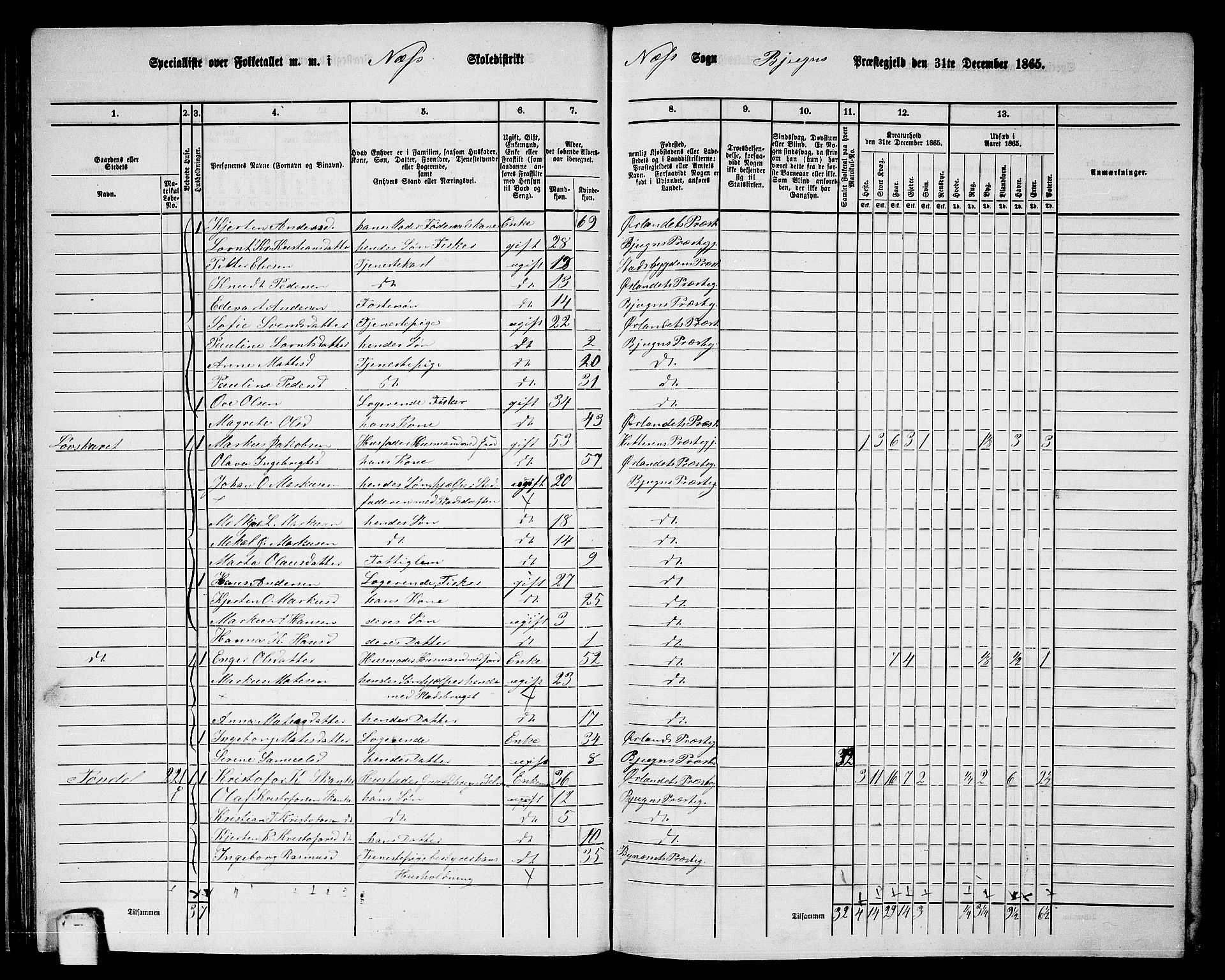 RA, 1865 census for Bjugn, 1865, p. 40