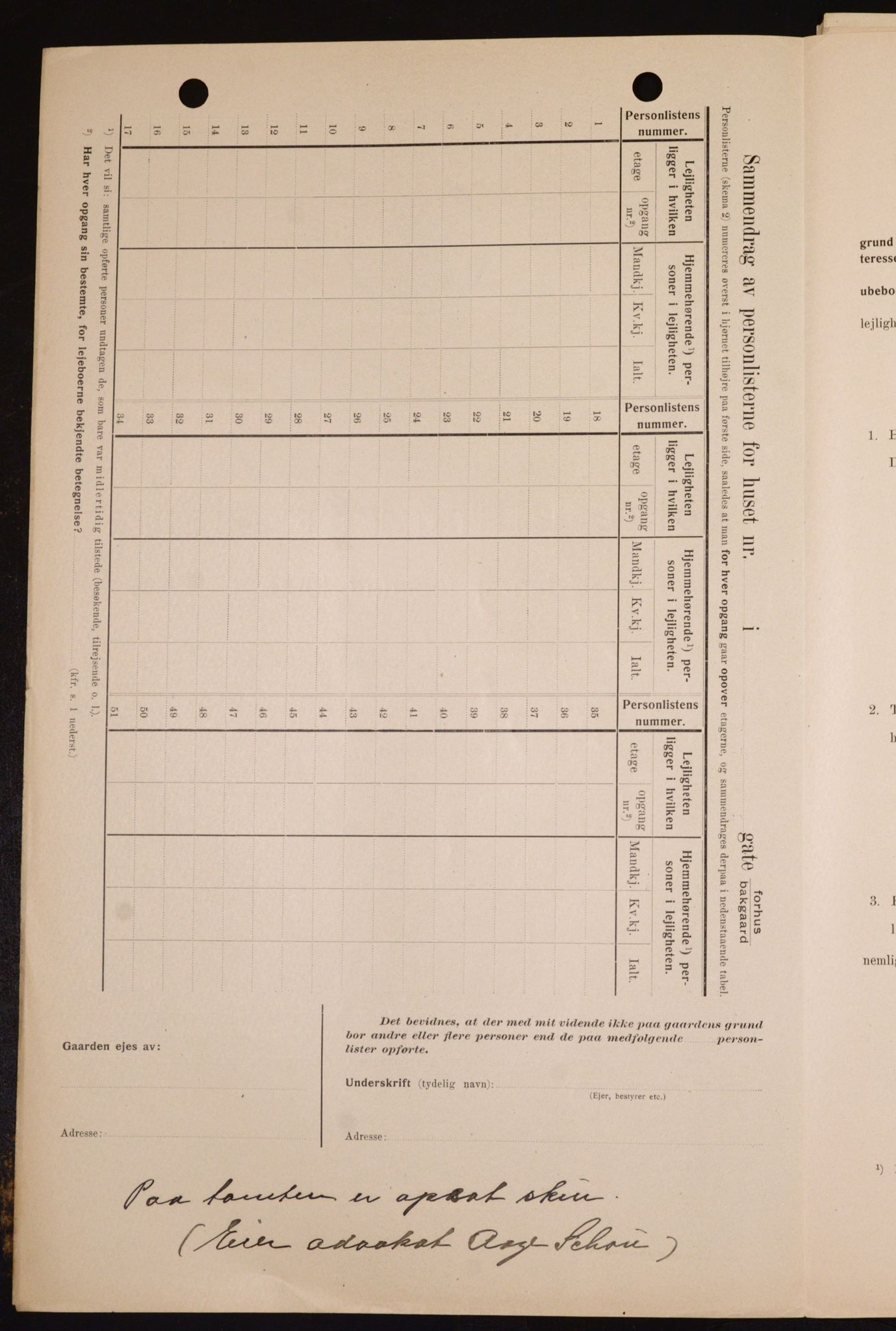 OBA, Municipal Census 1909 for Kristiania, 1909, p. 66980