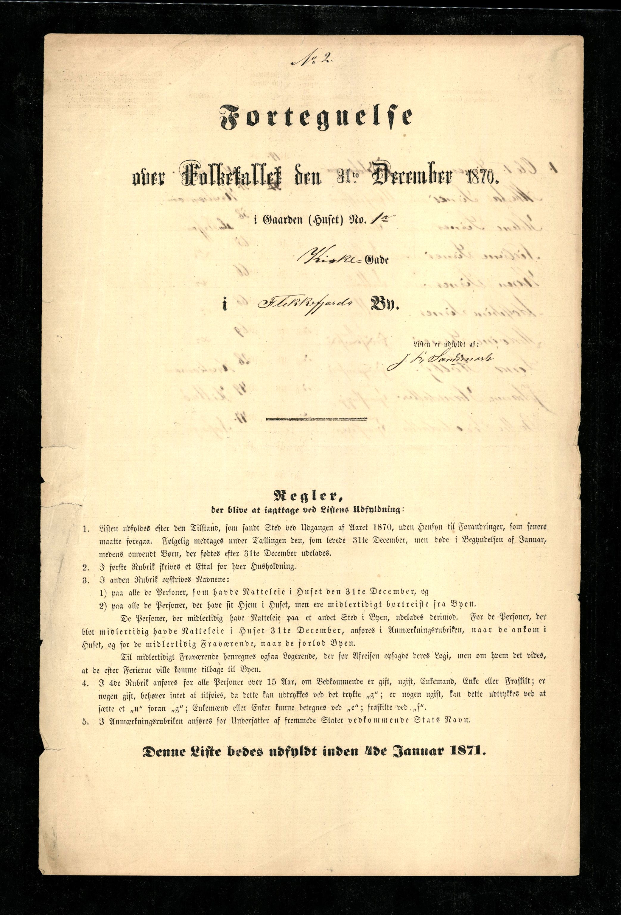 RA, 1870 census for 1004 Flekkefjord, 1870, p. 4