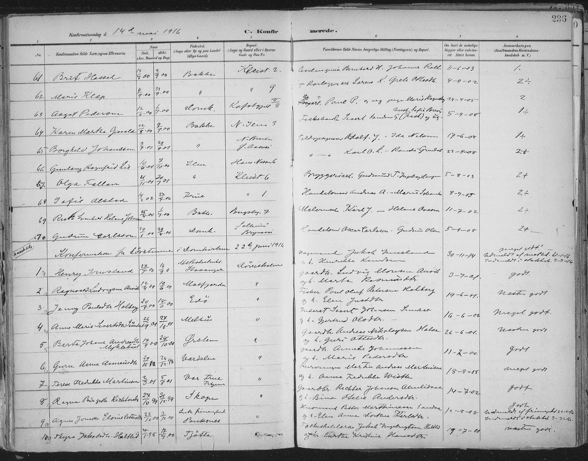 Ministerialprotokoller, klokkerbøker og fødselsregistre - Sør-Trøndelag, AV/SAT-A-1456/603/L0167: Parish register (official) no. 603A06, 1896-1932, p. 236