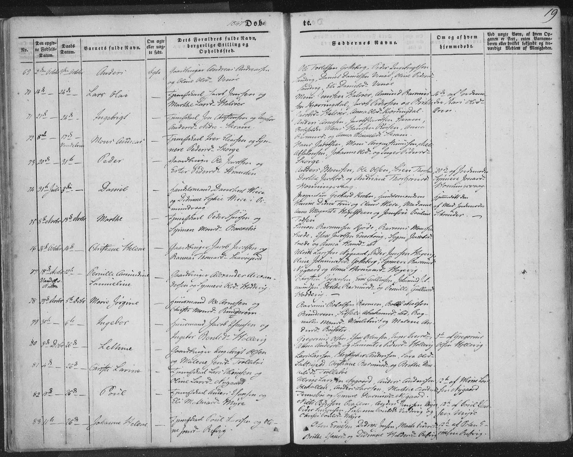 Selje sokneprestembete, AV/SAB-A-99938/H/Ha/Haa/Haaa: Parish register (official) no. A 10, 1844-1858, p. 19