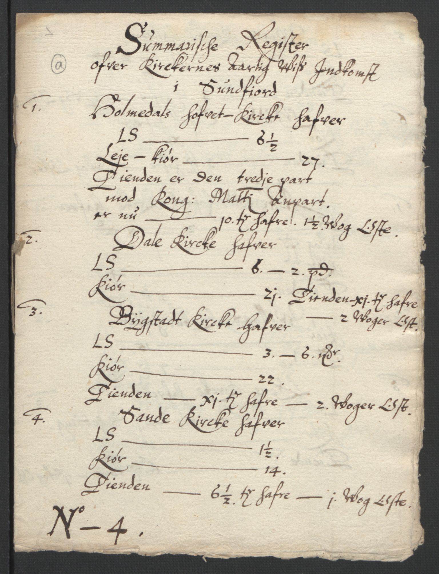 Stattholderembetet 1572-1771, AV/RA-EA-2870/Ek/L0015/0001: Jordebøker til utlikning av rosstjeneste 1624-1626: / Kirke- og prestebolsinntekter i Bergen bispedømme, 1624-1626, p. 188