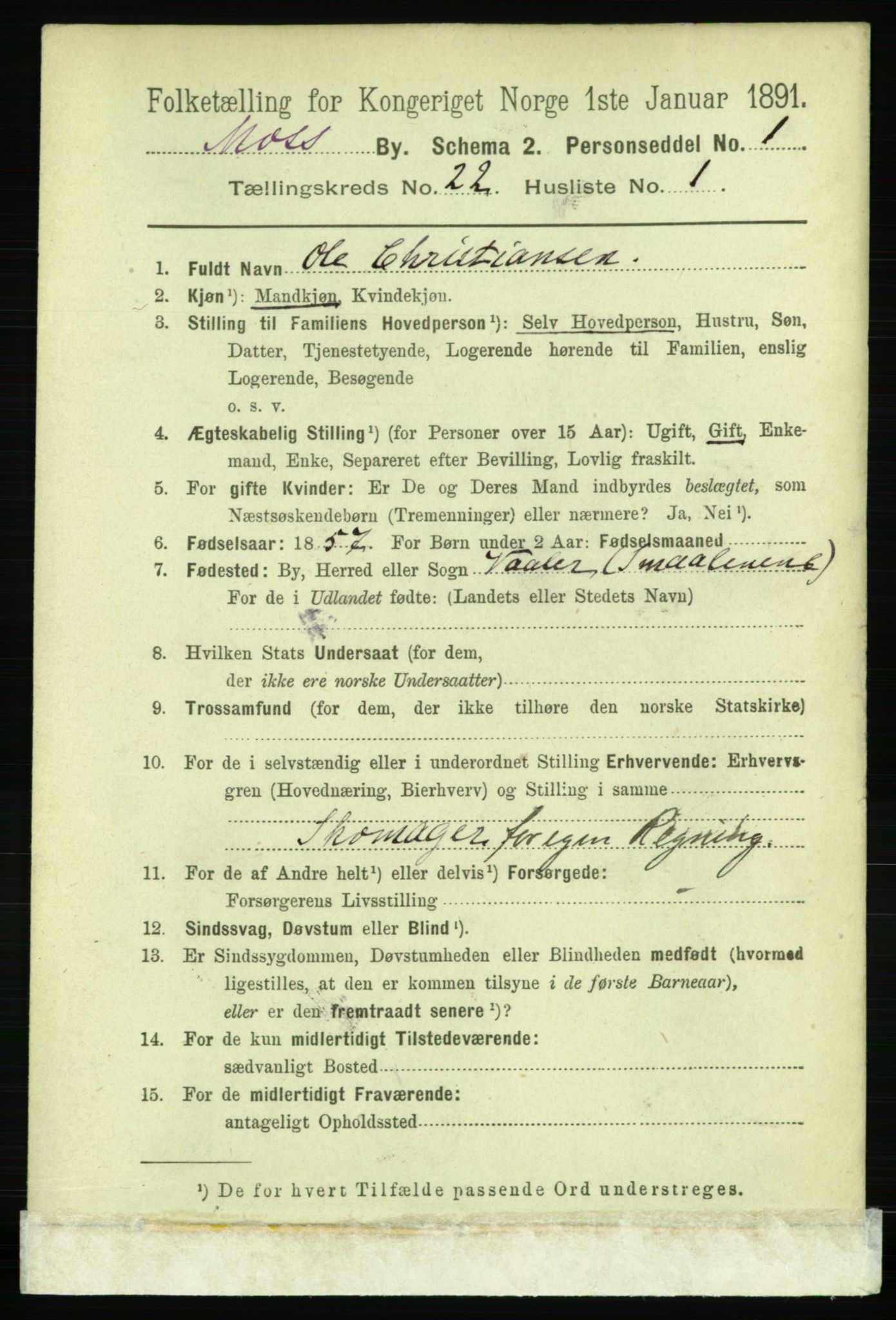 RA, 1891 census for 0104 Moss, 1891, p. 9415