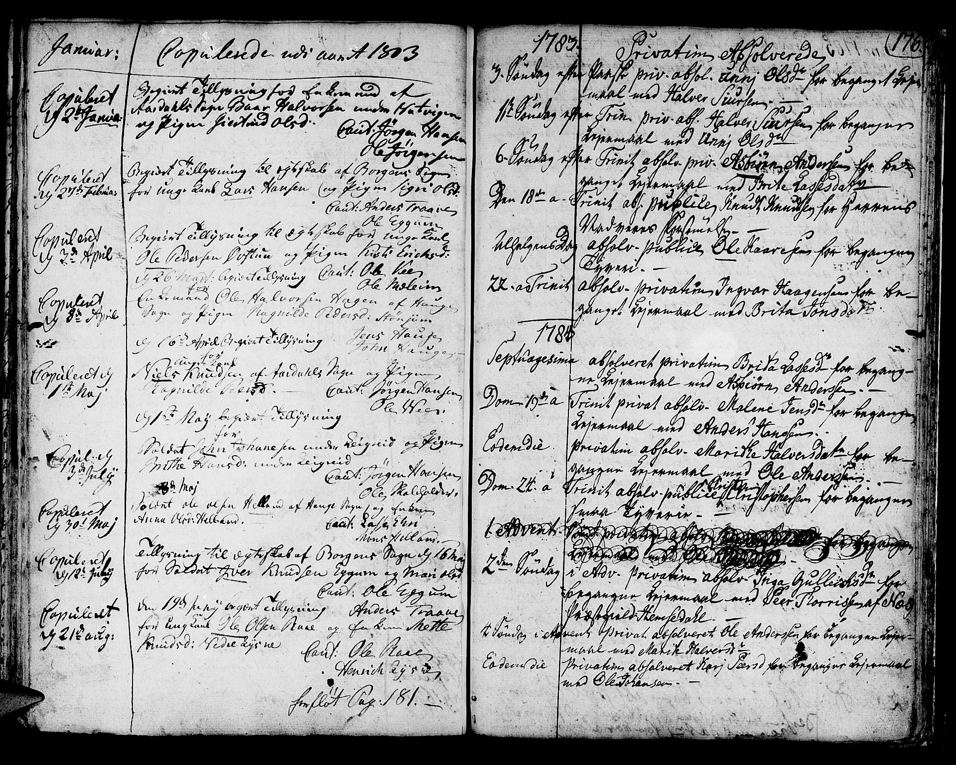 Lærdal sokneprestembete, AV/SAB-A-81201: Parish register (official) no. A 3, 1783-1804, p. 176