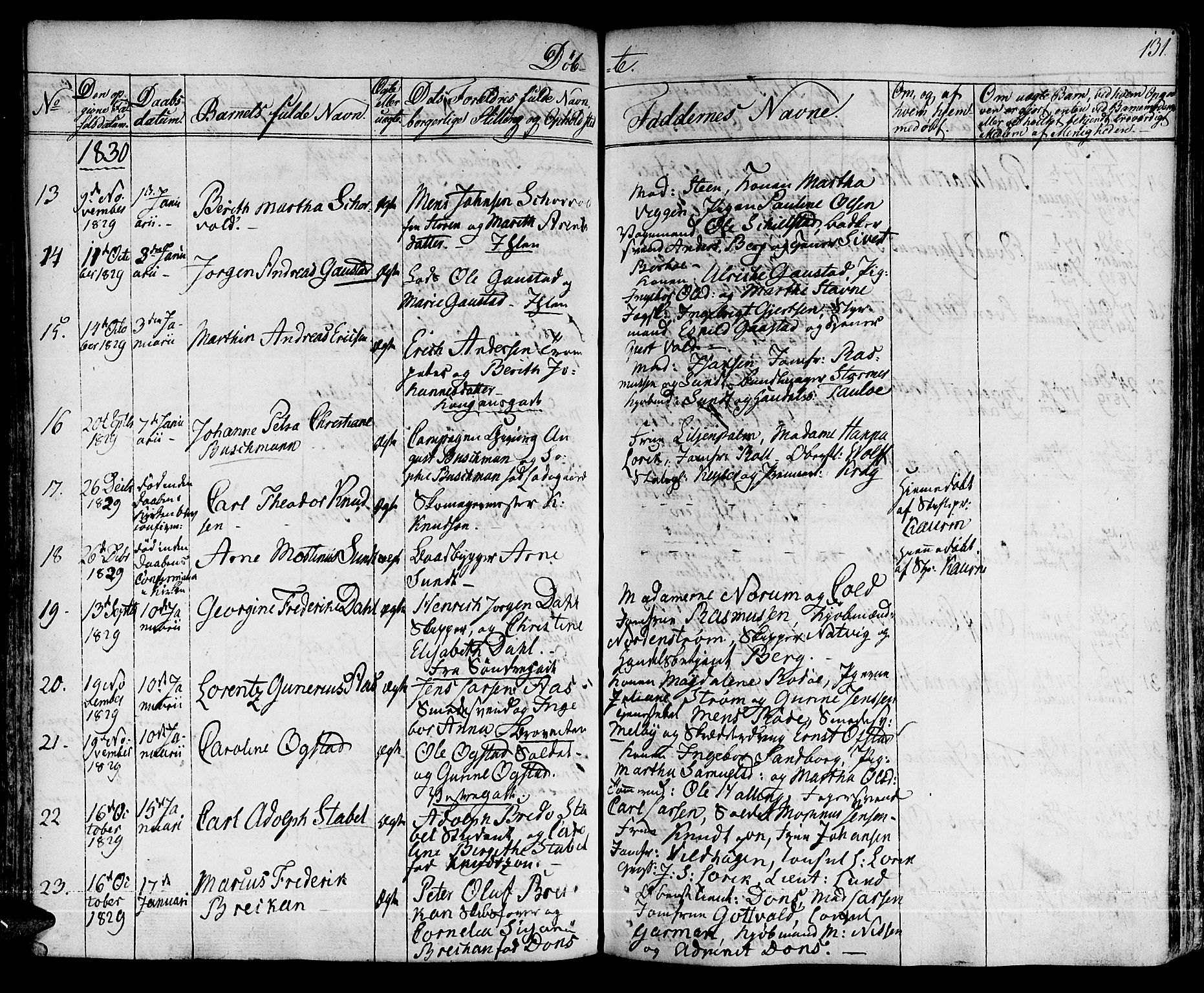 Ministerialprotokoller, klokkerbøker og fødselsregistre - Sør-Trøndelag, SAT/A-1456/601/L0045: Parish register (official) no. 601A13, 1821-1831, p. 131