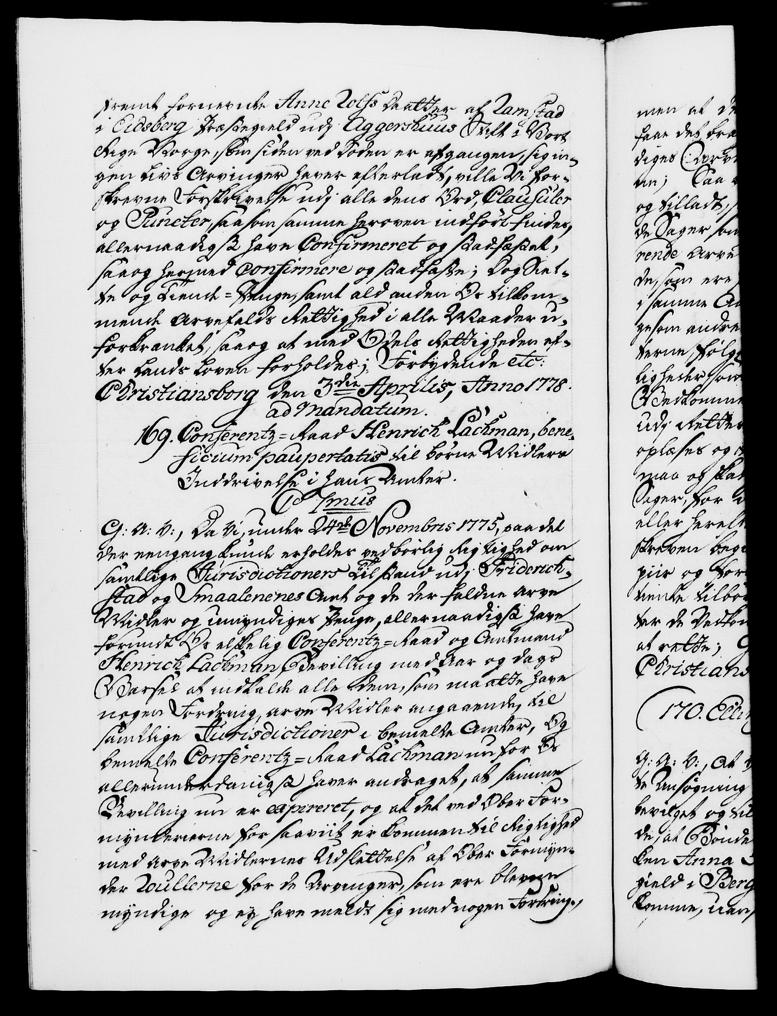 Danske Kanselli 1572-1799, AV/RA-EA-3023/F/Fc/Fca/Fcaa/L0047: Norske registre, 1776-1778, p. 728b