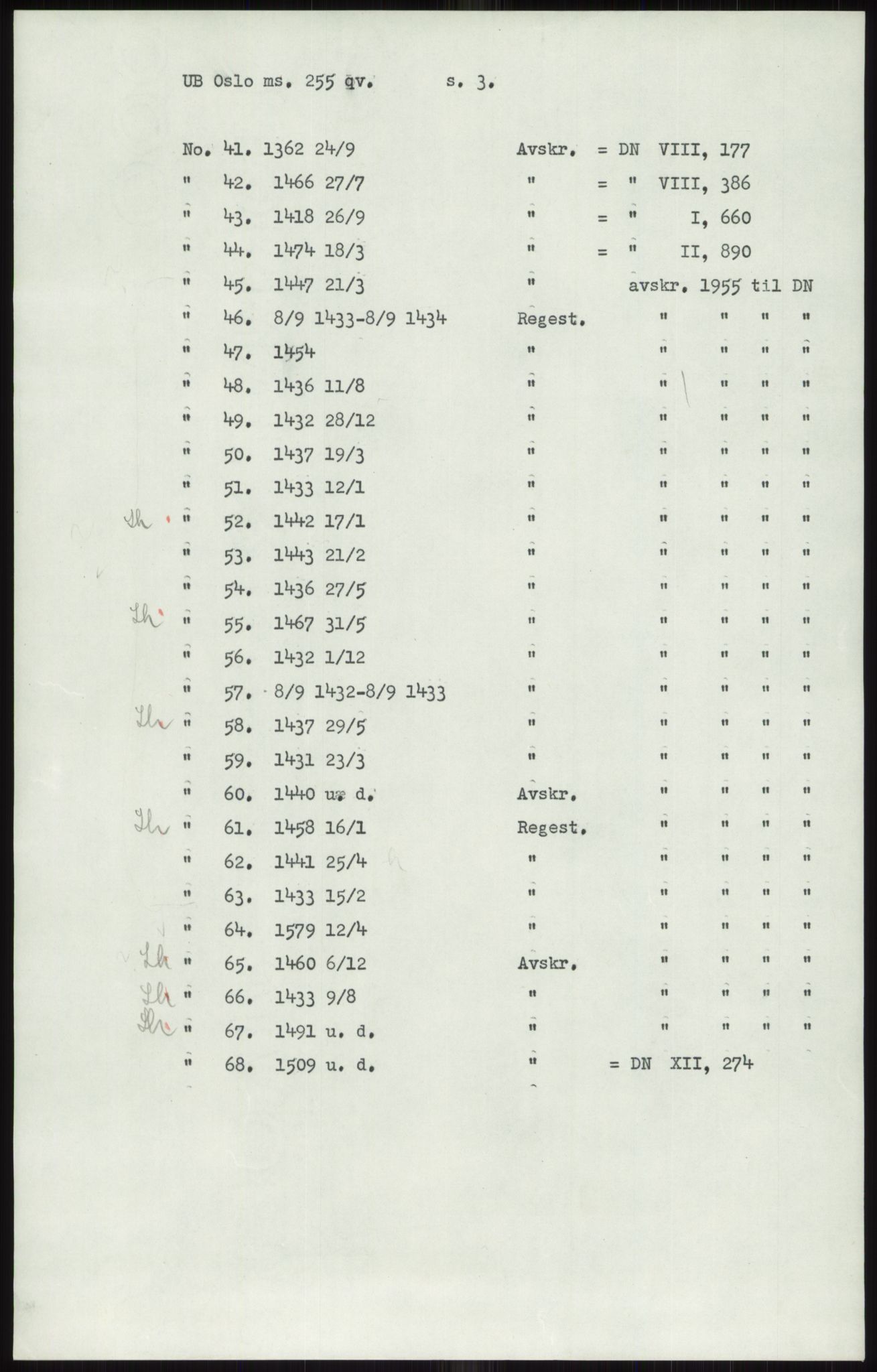 Samlinger til kildeutgivelse, Diplomavskriftsamlingen, AV/RA-EA-4053/H/Ha, p. 442