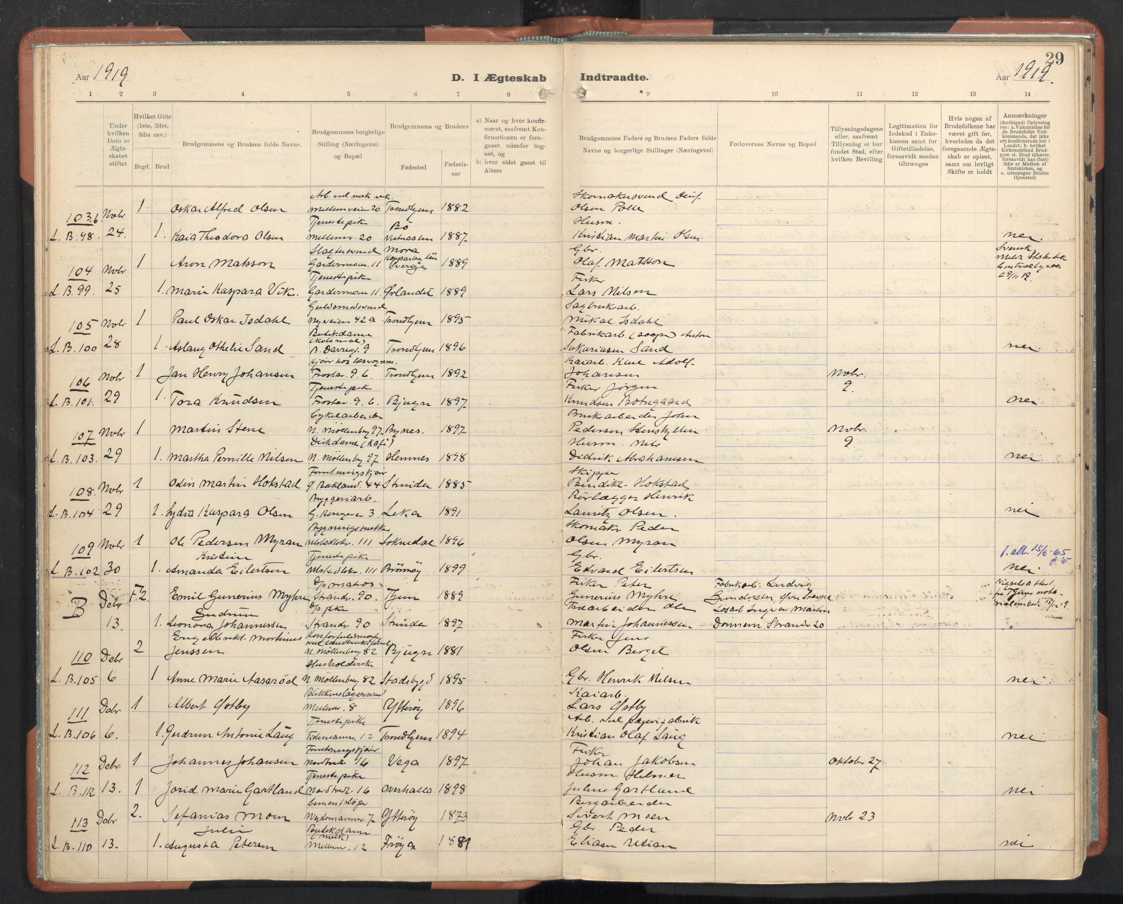 Ministerialprotokoller, klokkerbøker og fødselsregistre - Sør-Trøndelag, AV/SAT-A-1456/605/L0245: Parish register (official) no. 605A07, 1916-1938, p. 29