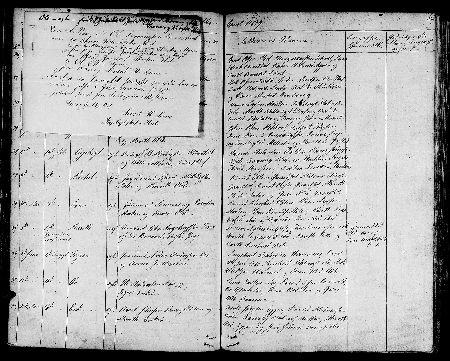 Ministerialprotokoller, klokkerbøker og fødselsregistre - Sør-Trøndelag, SAT/A-1456/678/L0897: Parish register (official) no. 678A06-07, 1821-1847, p. 122