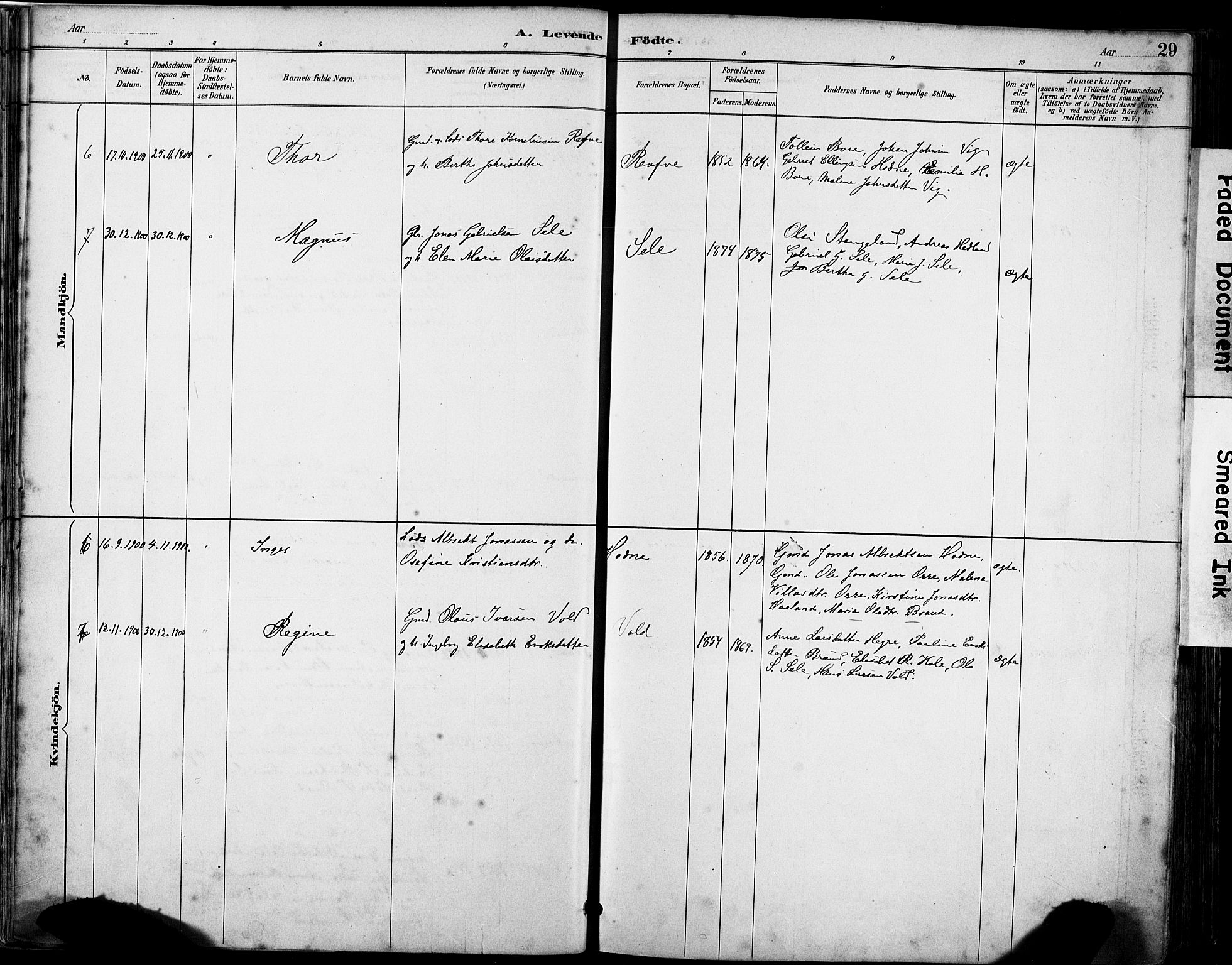 Klepp sokneprestkontor, SAST/A-101803/001/3/30BA/L0008: Parish register (official) no. A 9, 1886-1919, p. 29