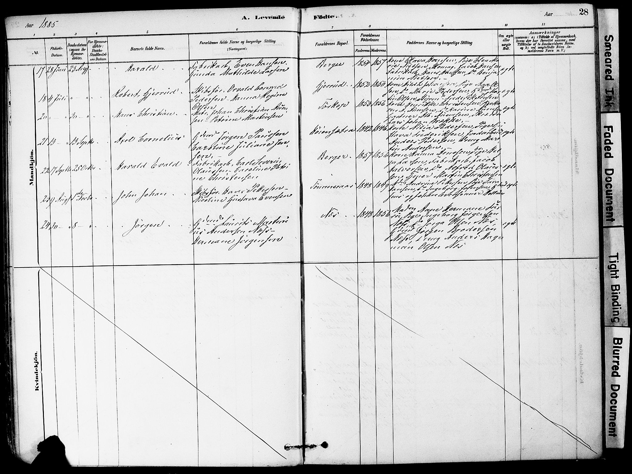 Strømm kirkebøker, AV/SAKO-A-322/F/Fa/L0004: Parish register (official) no. I 4, 1878-1899, p. 28