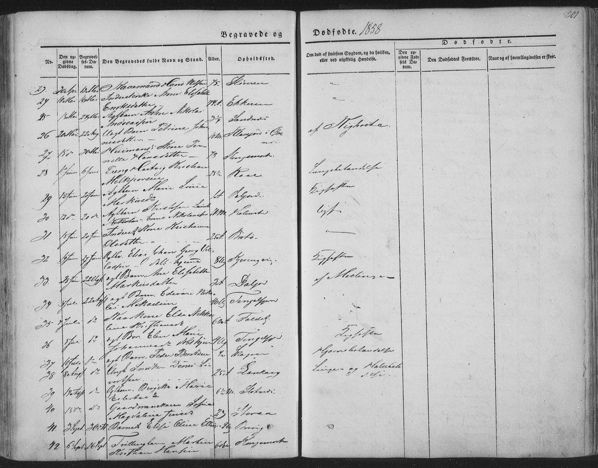 Ministerialprotokoller, klokkerbøker og fødselsregistre - Nordland, AV/SAT-A-1459/888/L1241: Parish register (official) no. 888A07, 1849-1869, p. 301