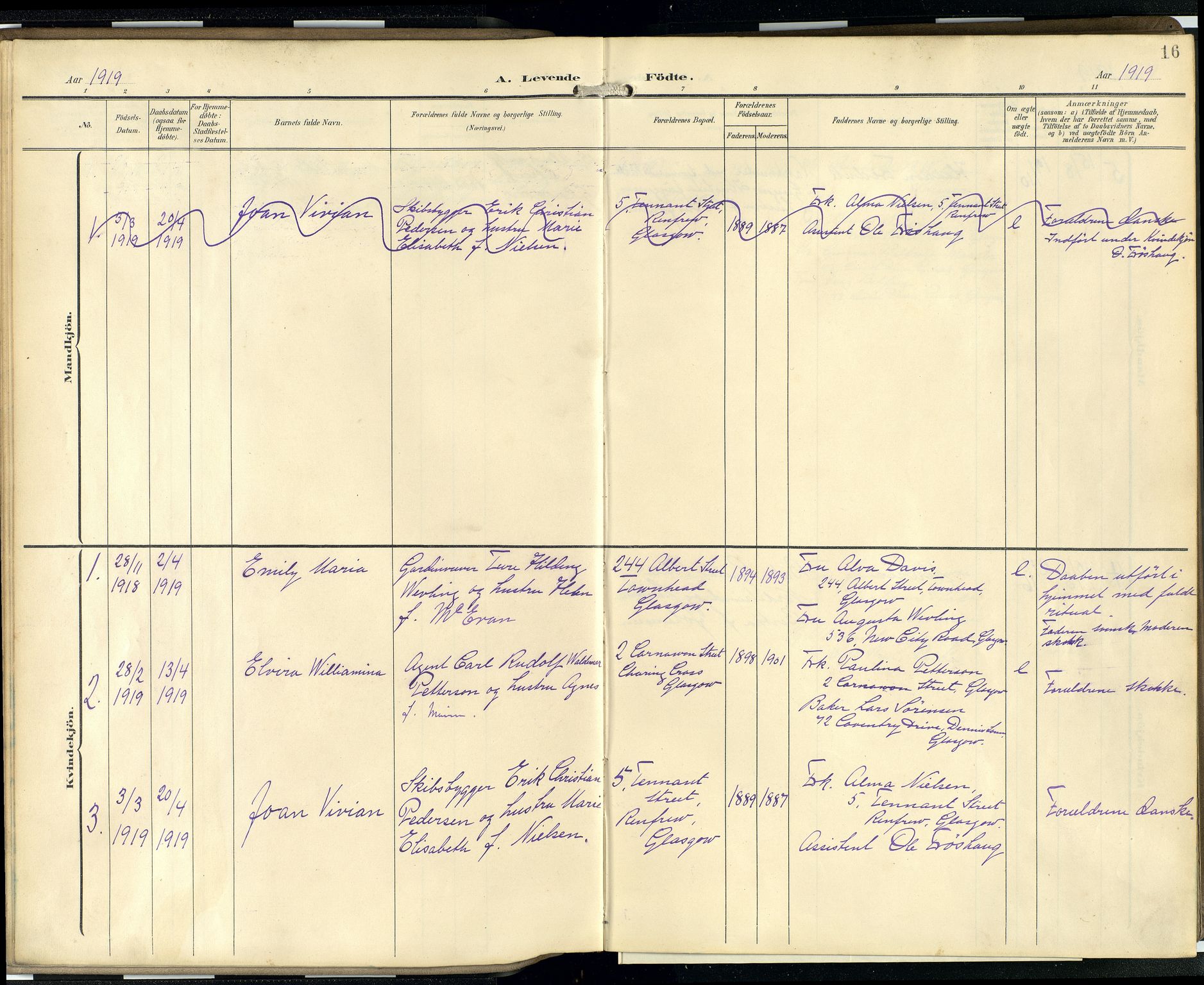 Den norske sjømannsmisjon i utlandet/Skotske havner (Leith, Glasgow), AV/SAB-SAB/PA-0100/H/Ha/Hab/L0001: Parish register (official) no. B 1, 1902-1931, p. 15b-16a